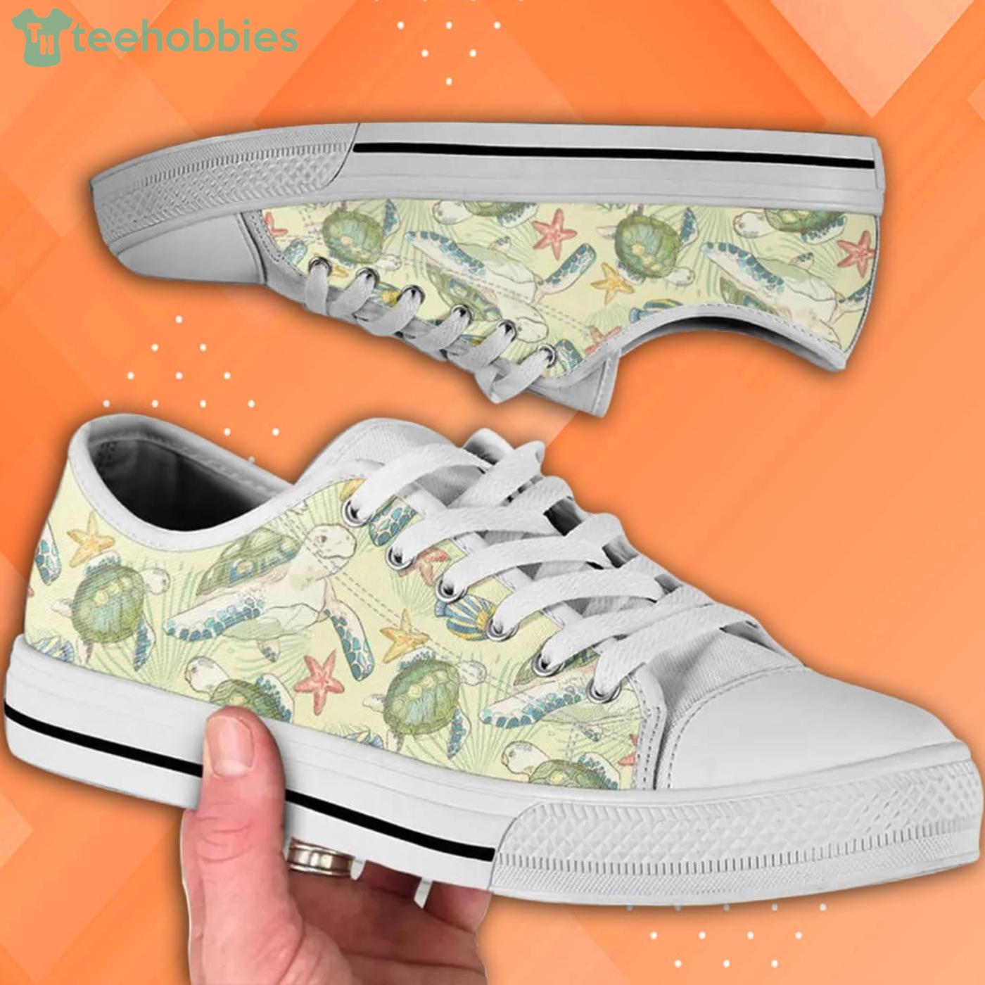 Turtle Printed Pattern Low Top Shoes Product Photo 1
