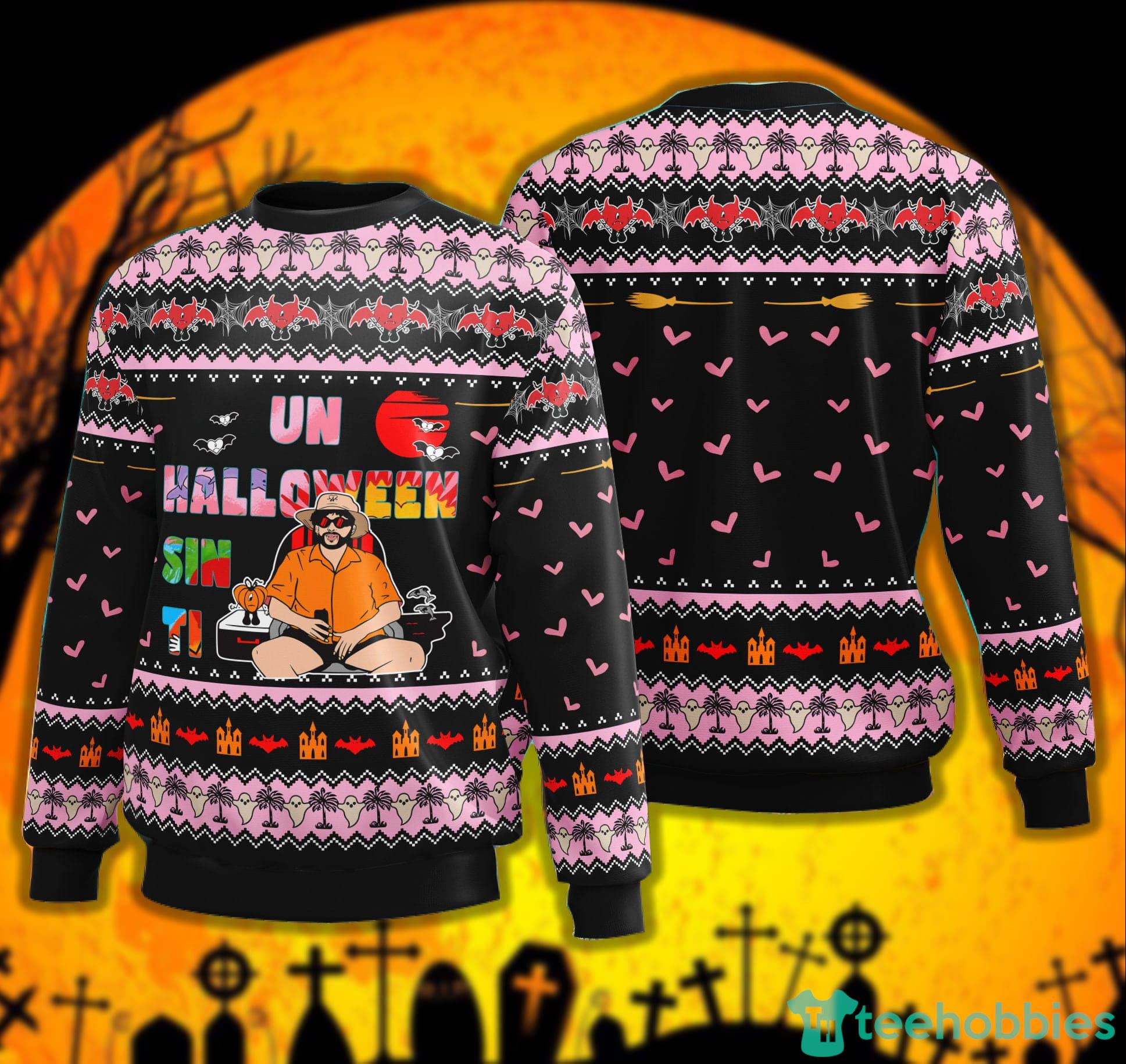 Un Halloween Sin Ti Freddy Benito Kruge Bad Bunny Halloween Sweater Product Photo 1