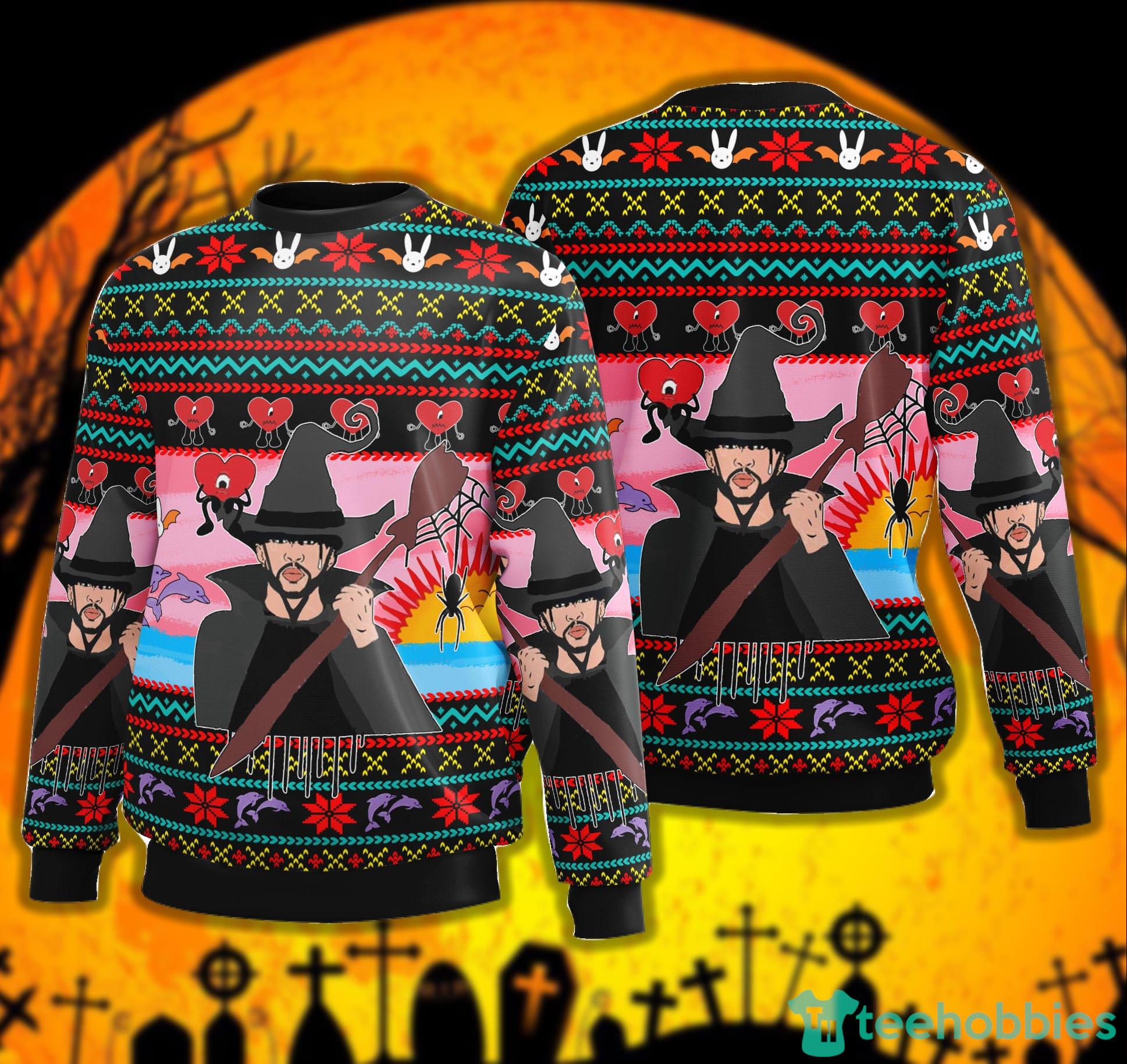 Un Halloween sin Ti Sweater Bad Bunny Halloween Witch Sweater Product Photo 1