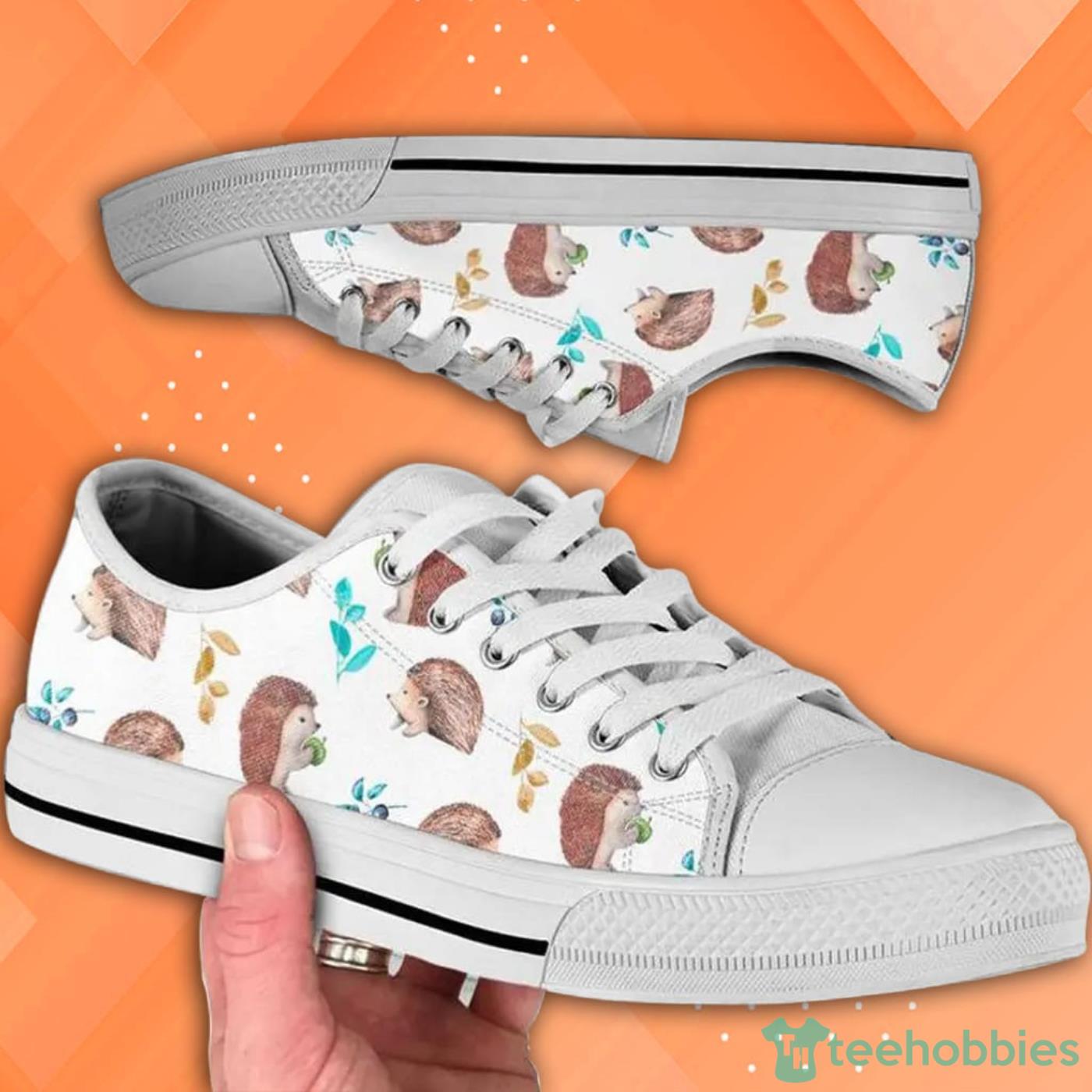 Unisex Hedgehog Cute Pattern Low Top Canvas Shoes Product Photo 1