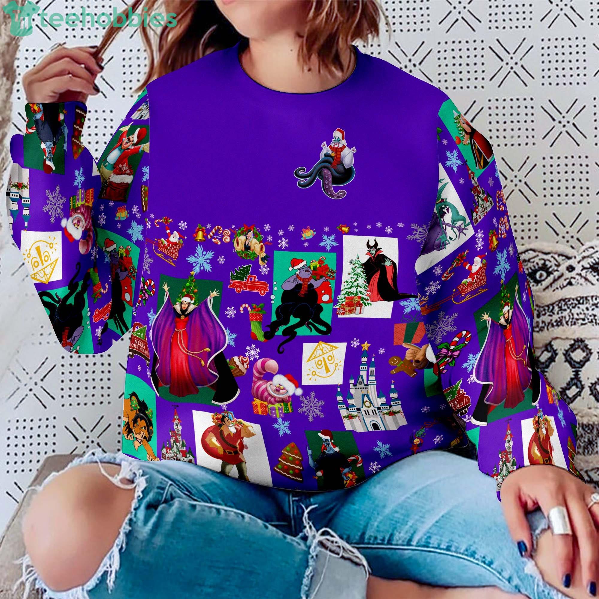 Ursula Pattern Xmas Violet 2022 Christmas Disney Cartoon Sweaters Product Photo 1