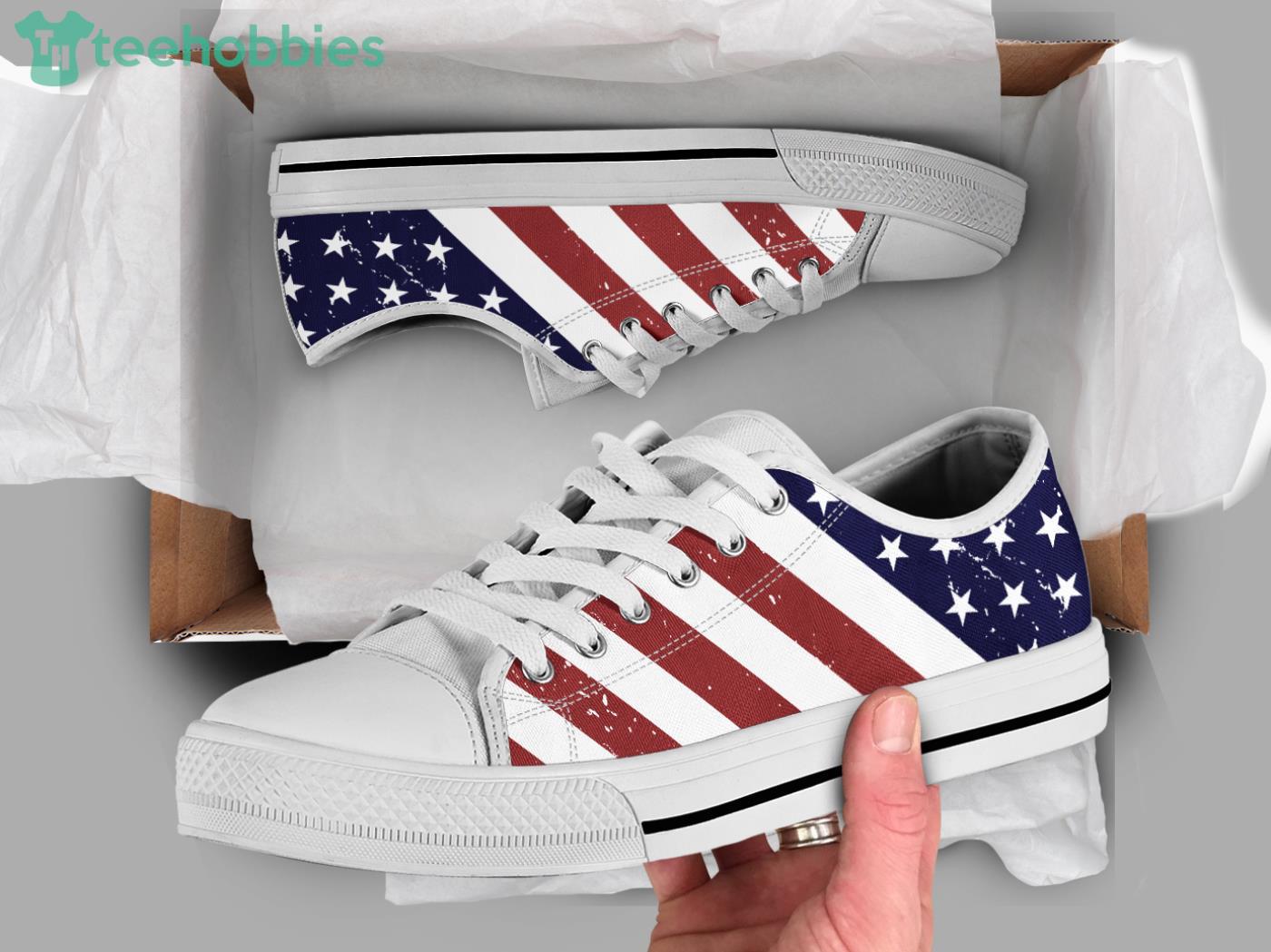Us Flag Pattern Low Top Shoes Product Photo 1