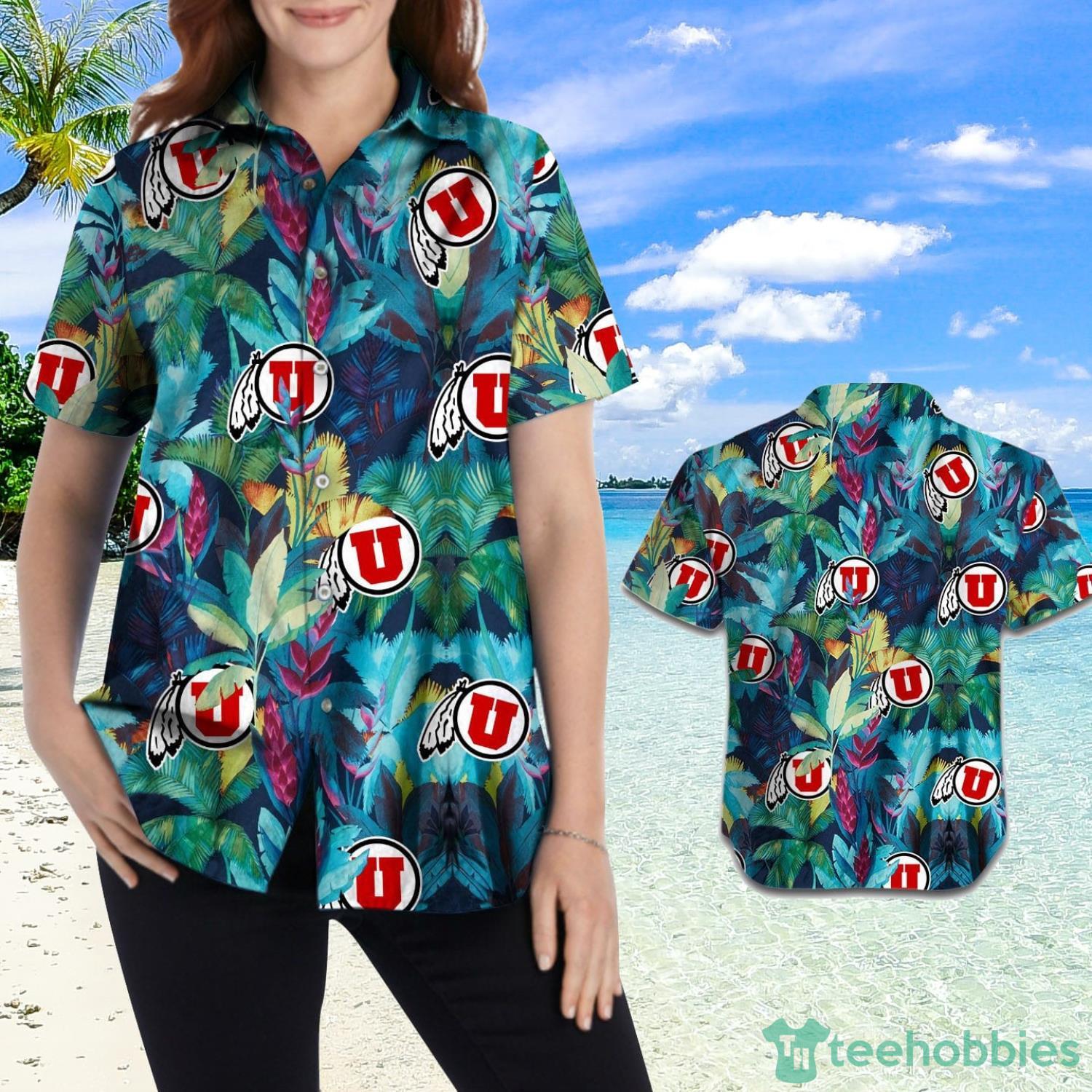 Utah Utes Floral Tropical Hawaiian Shirt Product Photo 2