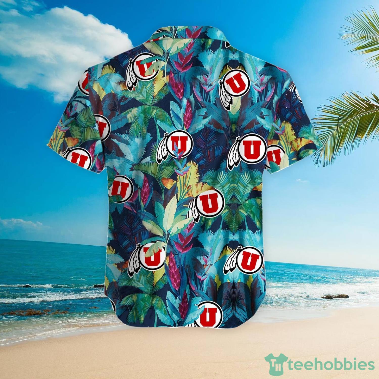Utah Utes Floral Tropical Hawaiian Shirt Product Photo 5