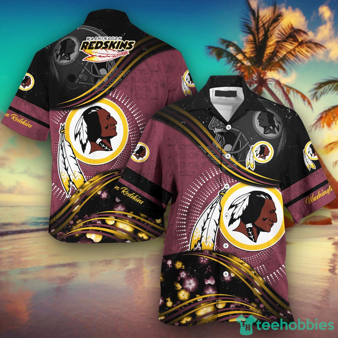 Washington Redskins NFL And Flowers Short Sleeves Hawaiian Shirt