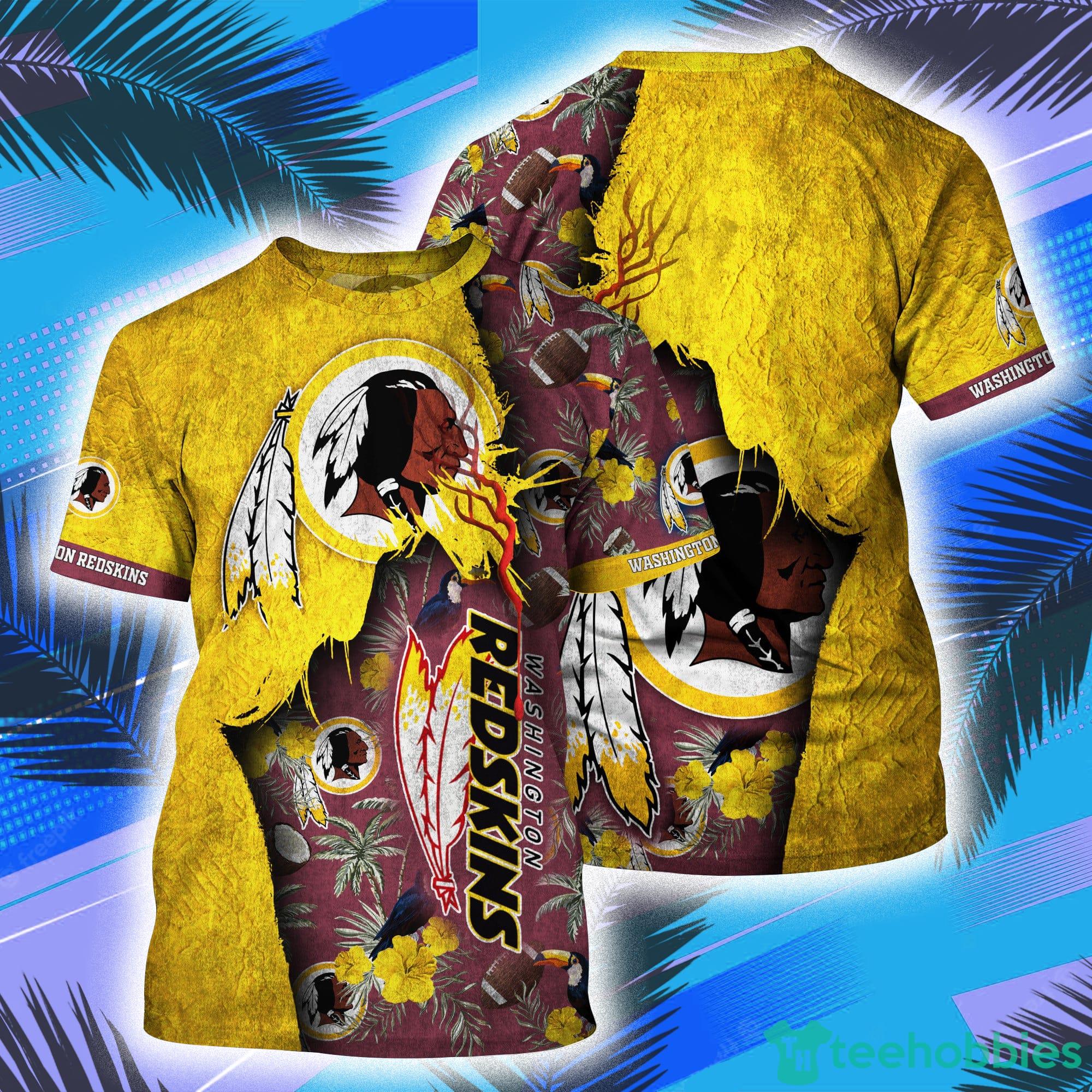 Washington Redskins NFL And Grunge Texture All Over Print 3D T-Shirt