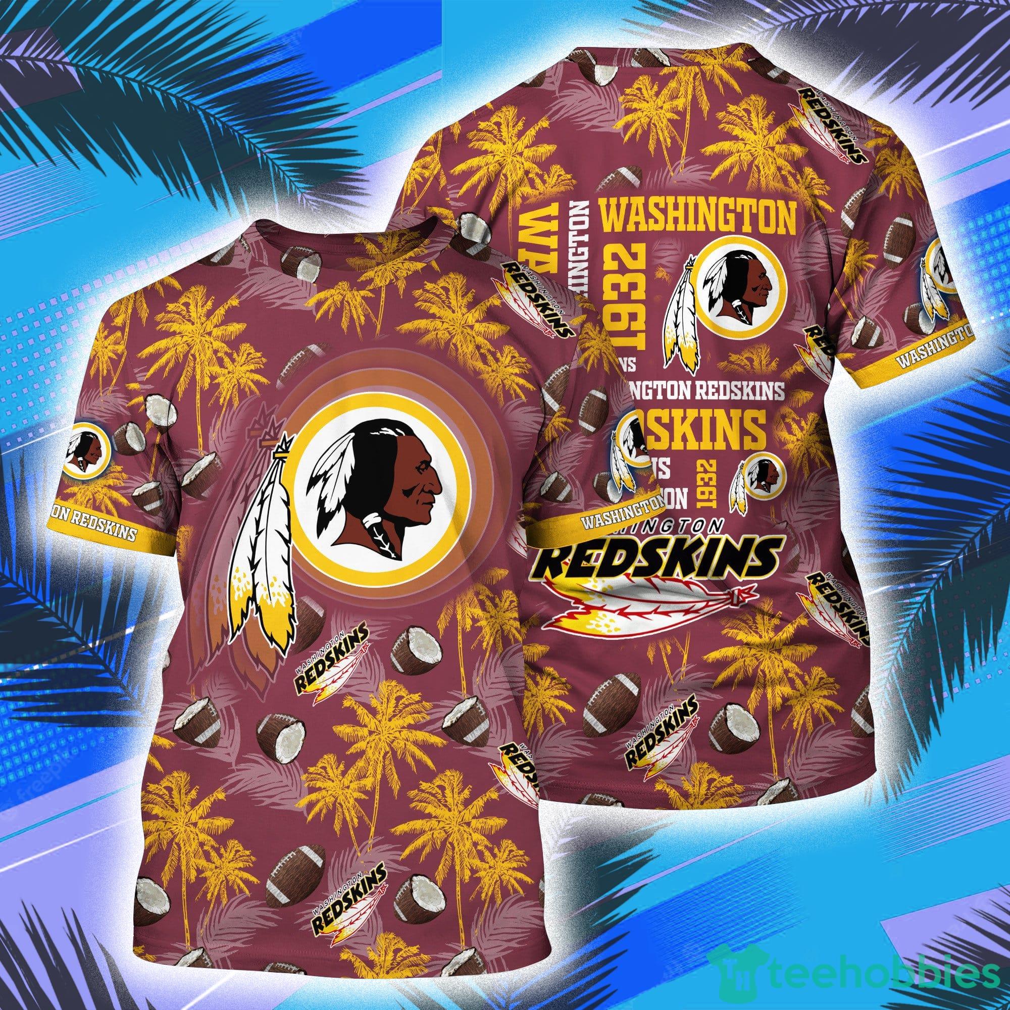 Washington Redskins NFL And Palm Trees Pattern All Over Print 3D T-Shirt Product Photo 1