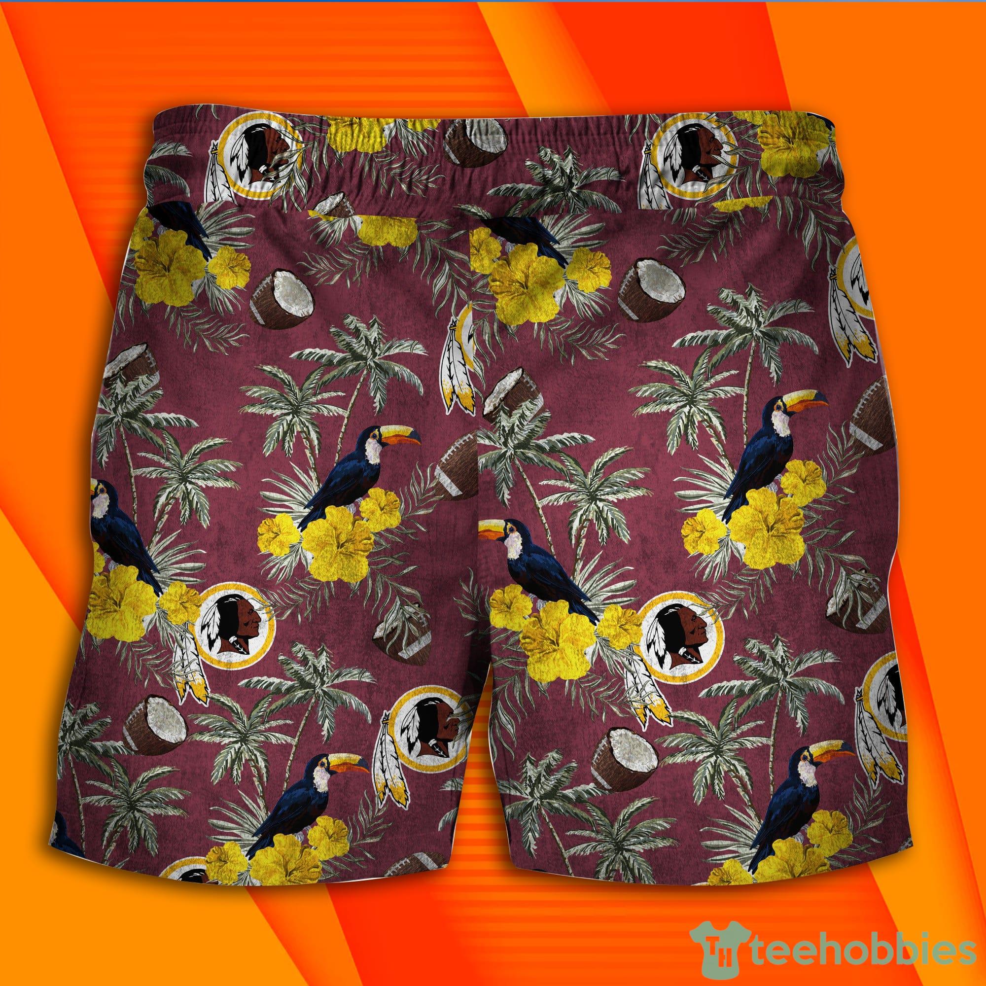 Washington Redskins NFL Grunge Texture Design Short Sleeves Hawaiian Shirt