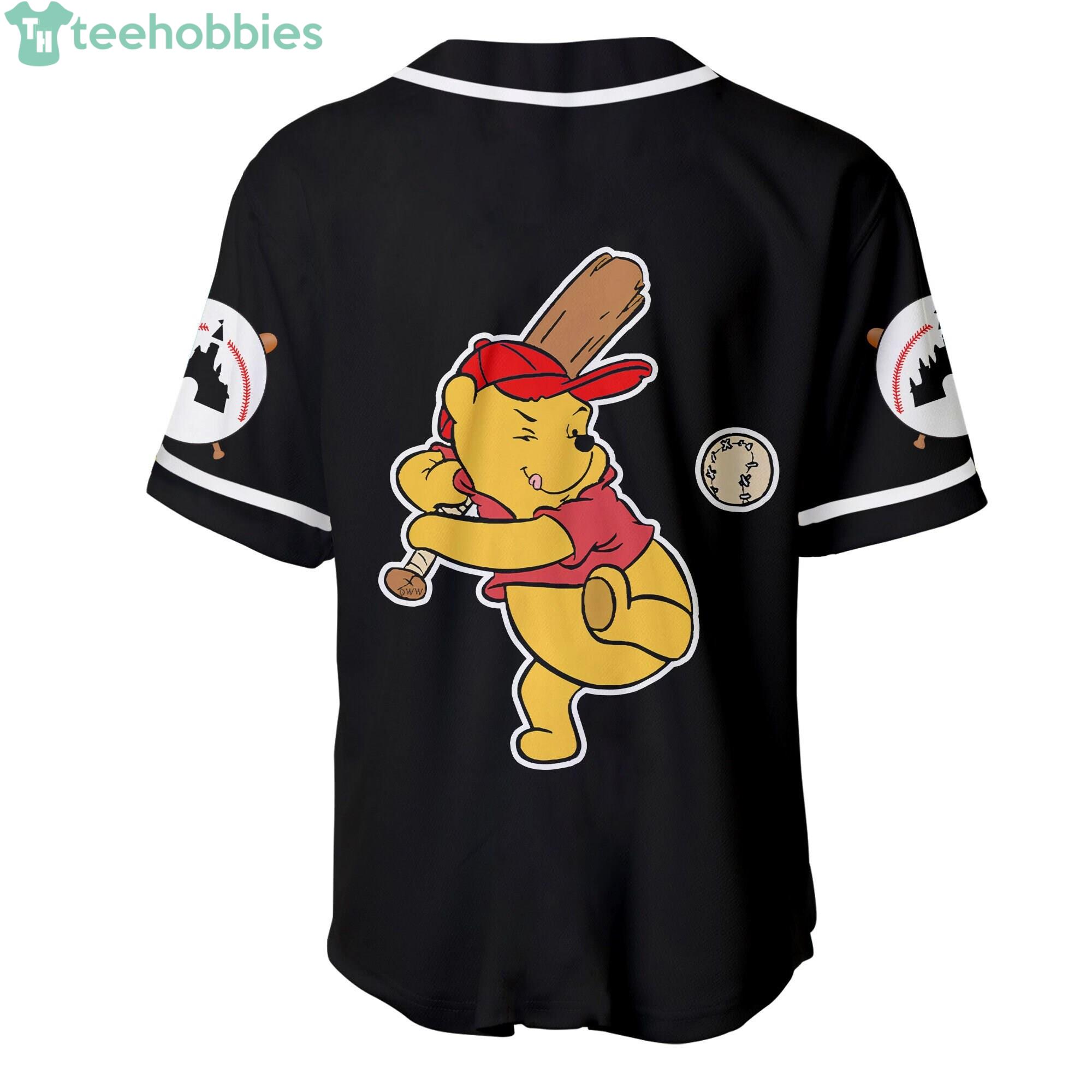 Winnie Pooh Red Black Cute Disney Baseball Jerseys For Men And