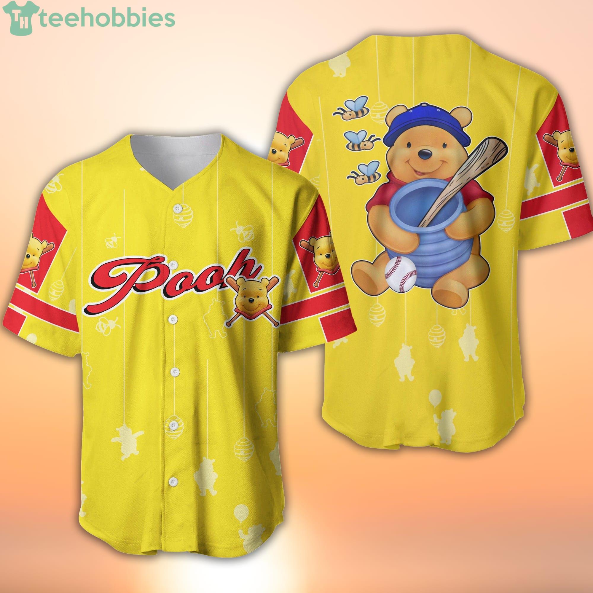 Disney Ladies Pooh Baseball Jersey - Vintage Winnie The Pooh Mesh Button  Down Baseball Jersey - Winnie, Eeyore, Piglet Jersey at  Women’s