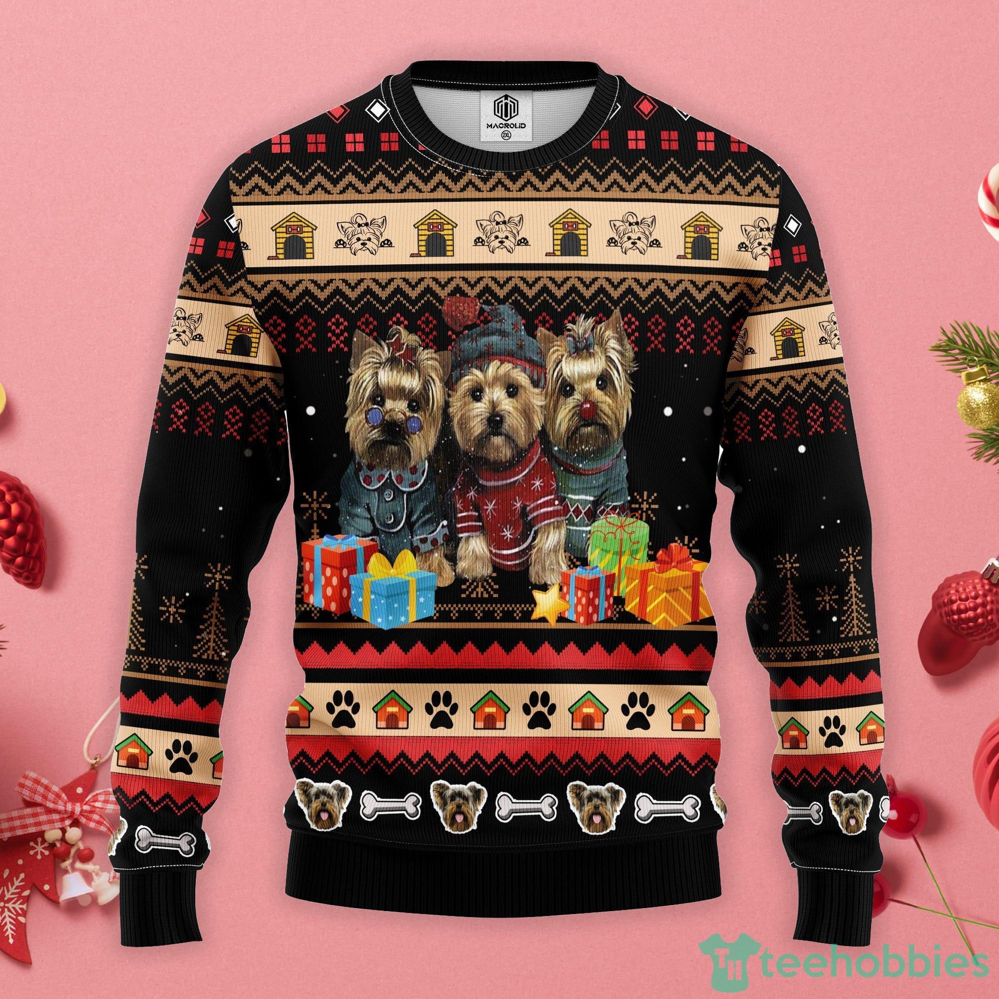 Yorkshire Dog Lover Ugly Christmas Sweater Product Photo 1