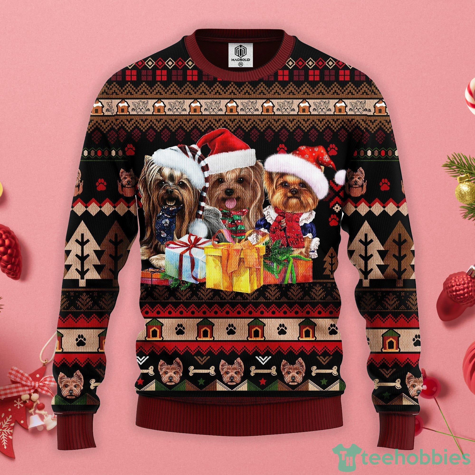Yorkshire Santa Christmas Gift Noel Ugly Christmas Sweater Product Photo 1