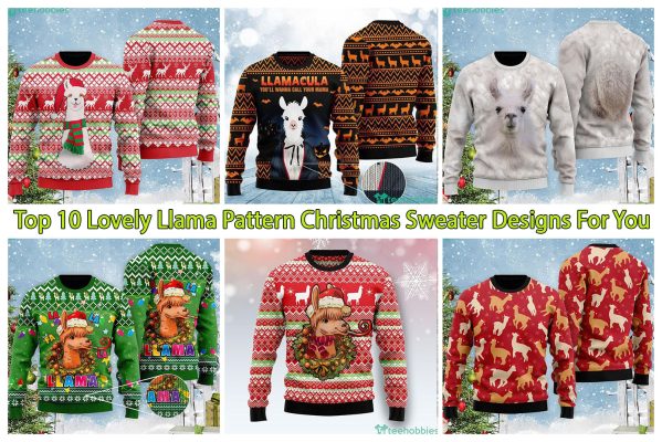 Top 10 Lovely Llama Pattern Christmas Sweater Designs For You