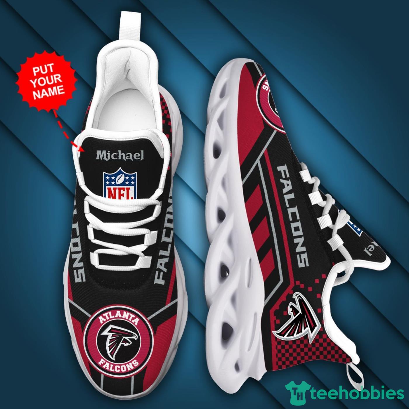 Atlanta Falcons Custom Name Red Striped Max Soul Sneaker Shoes For Fan Product Photo 6 Atlanta Falcons Custom Name Red Striped Max Soul Sneaker Shoes For Fan Product Photo 6