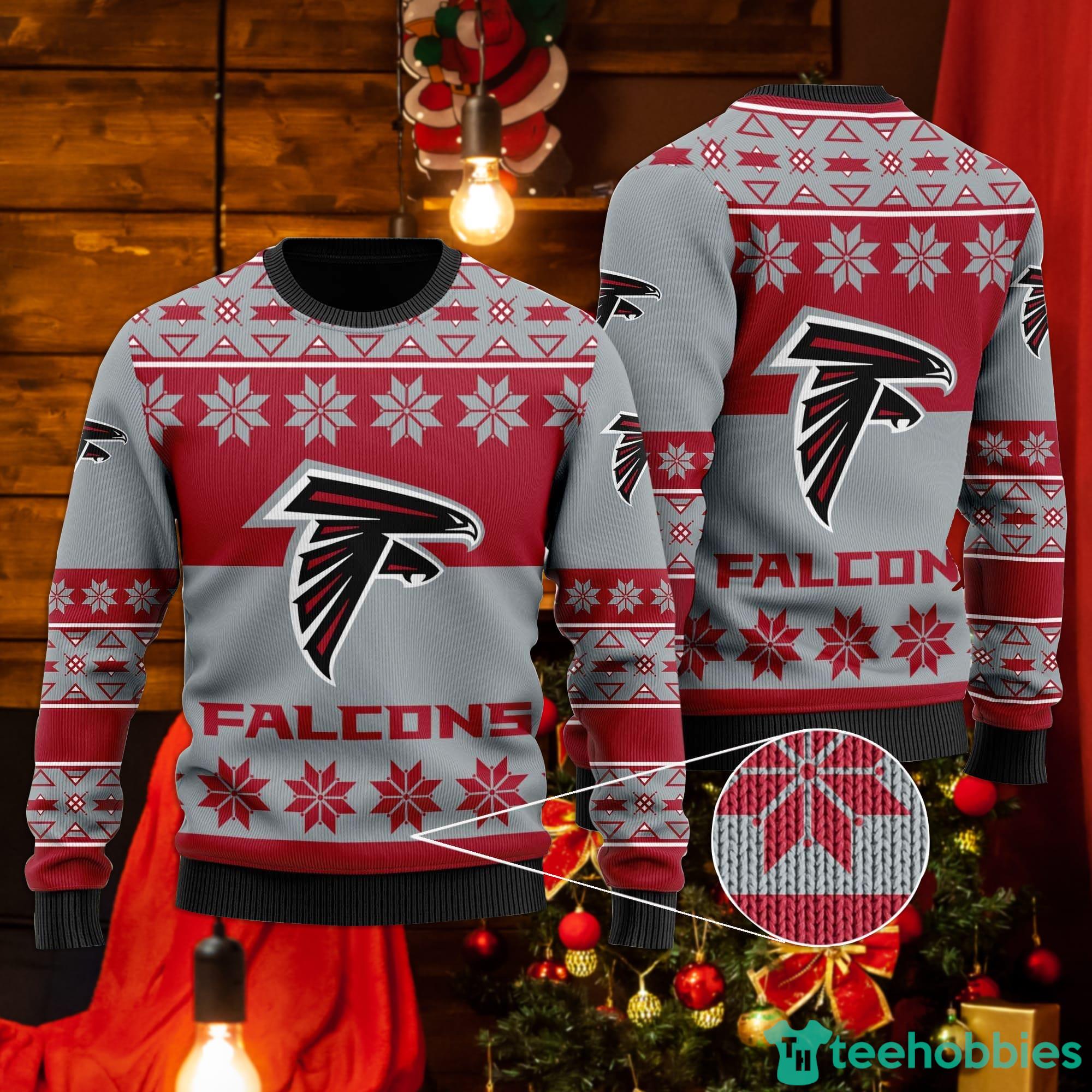 Atlanta Falcons Snowflakes Pattern Ugly Christmas Sweater Product Photo 1