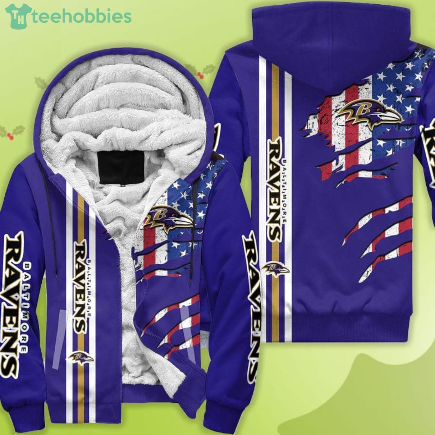 Baltimore Ravens 3D Bomber Jacket For Fans