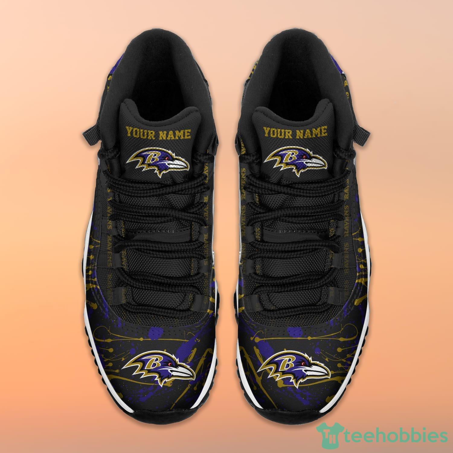 Baltimore Ravens Team Logo AJ High Top Sneaker Boots - Owl Fashion Shop