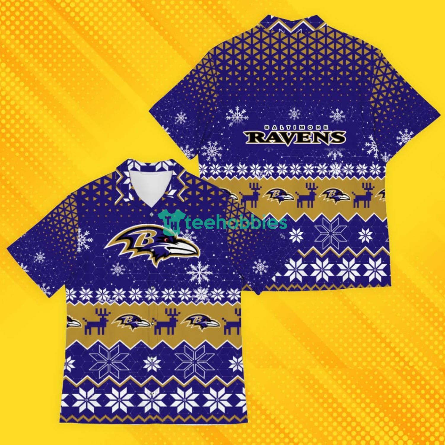 Baltimore Ravens Ugly Christmas Sweater Pattern Hawaiian Shirt