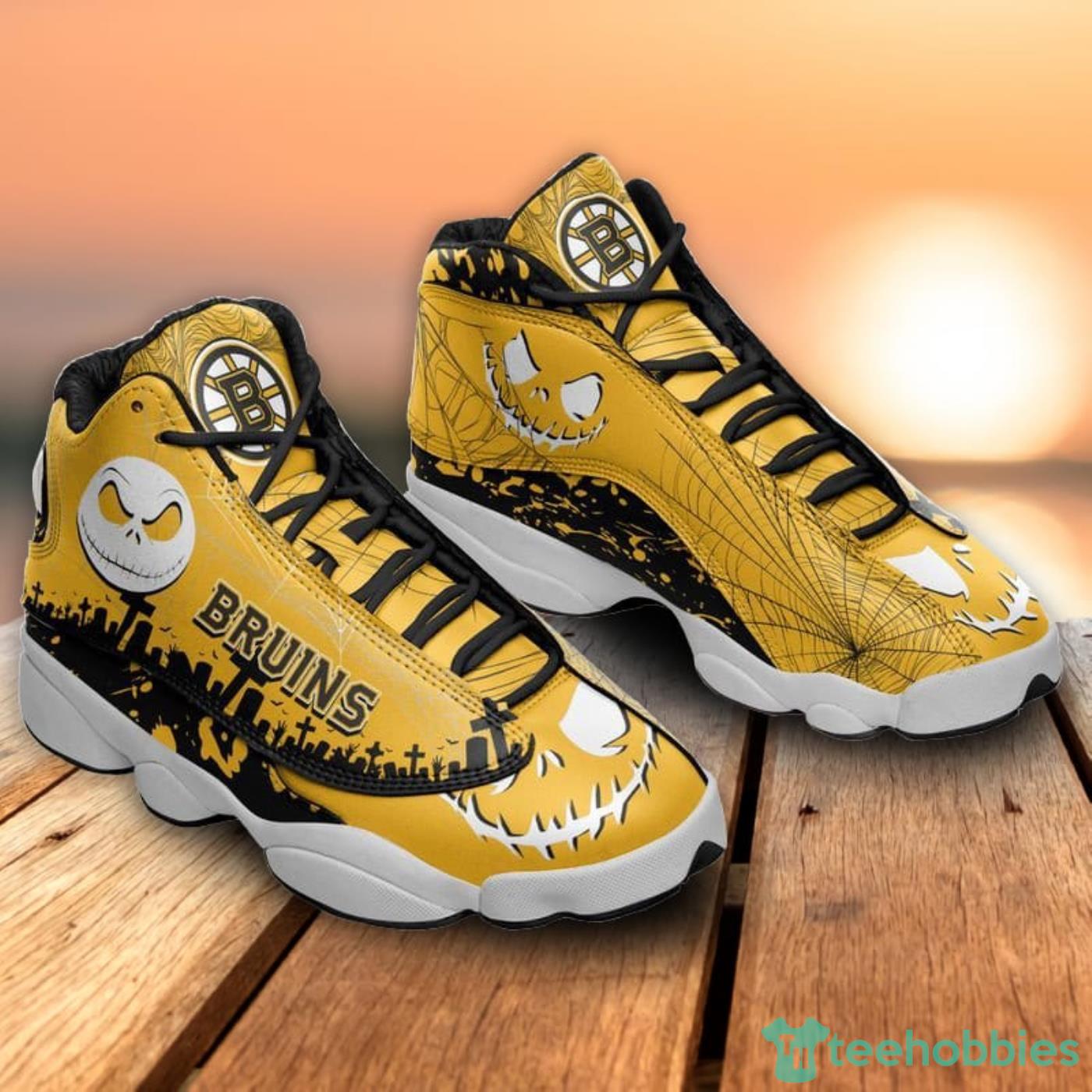 Boston Bruins Jack Skellington Halloween Air Jordan 13 Shoes For