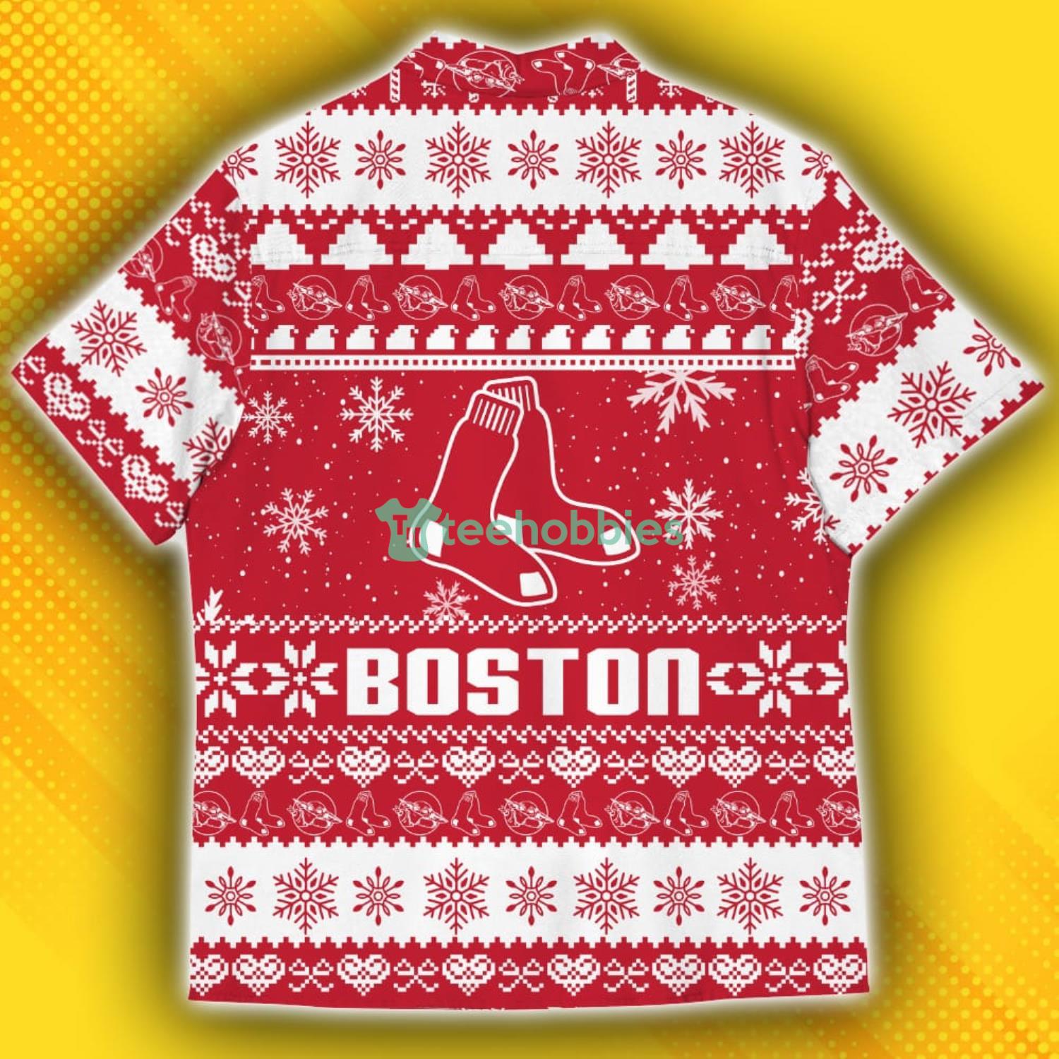 Boston Red Sox Ugly Christmas Sweater Pattern Hawaiian Shirt For Fans