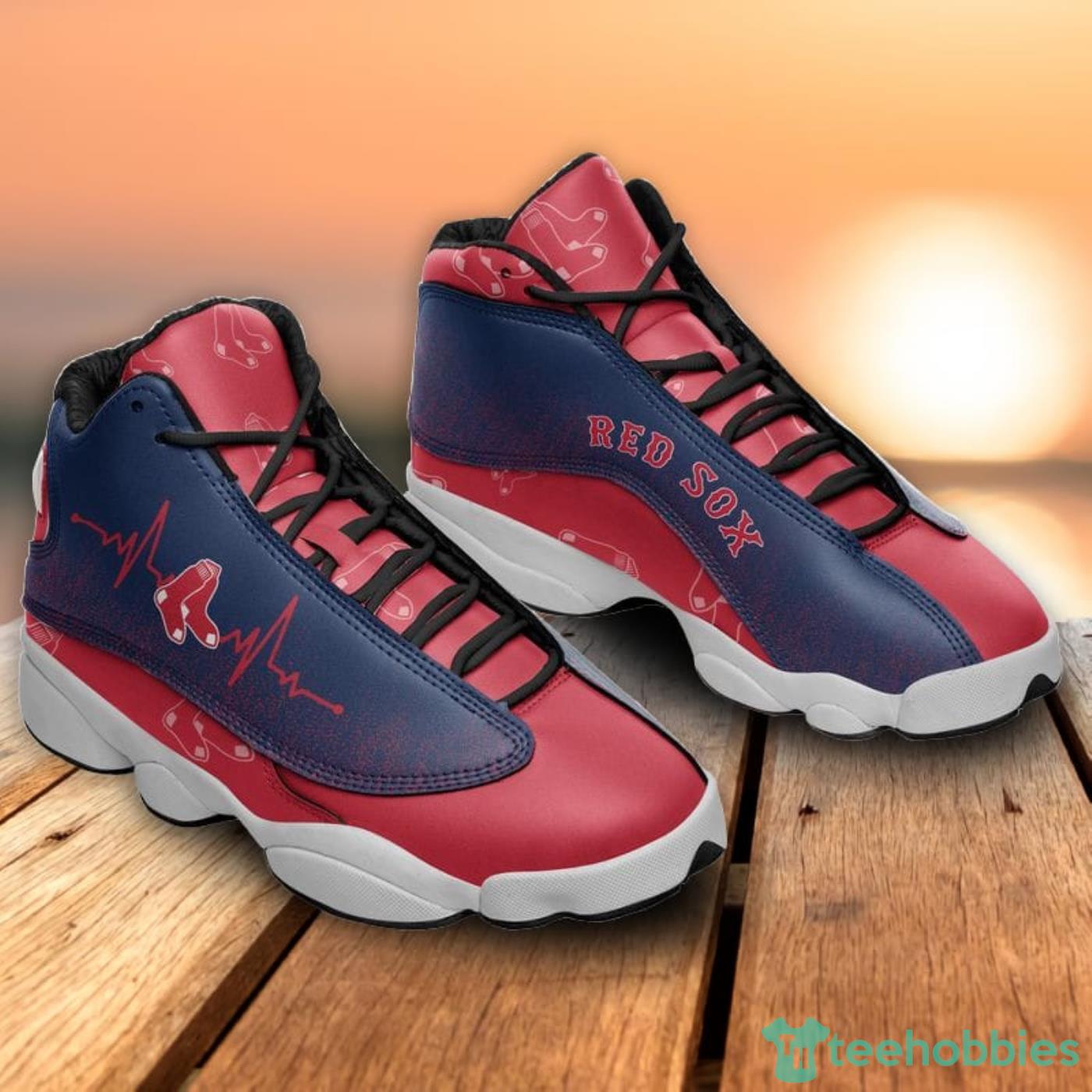 Boston Red Sox Heartbeat Pattern Air Jordan 13 Shoes For Fans image Boston Red Sox Heartbeat Pattern Air Jordan 13 Shoes For Fans Product Photo 4