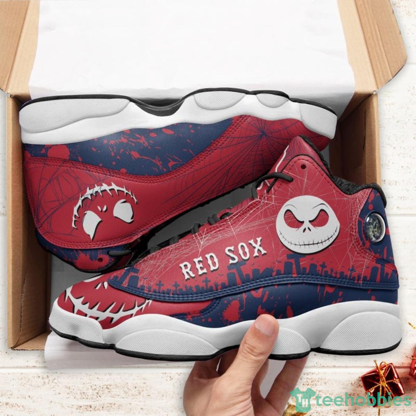 Boston Red Sox Jack Skellington Halloween Air Jordan 13 Shoes For Fans