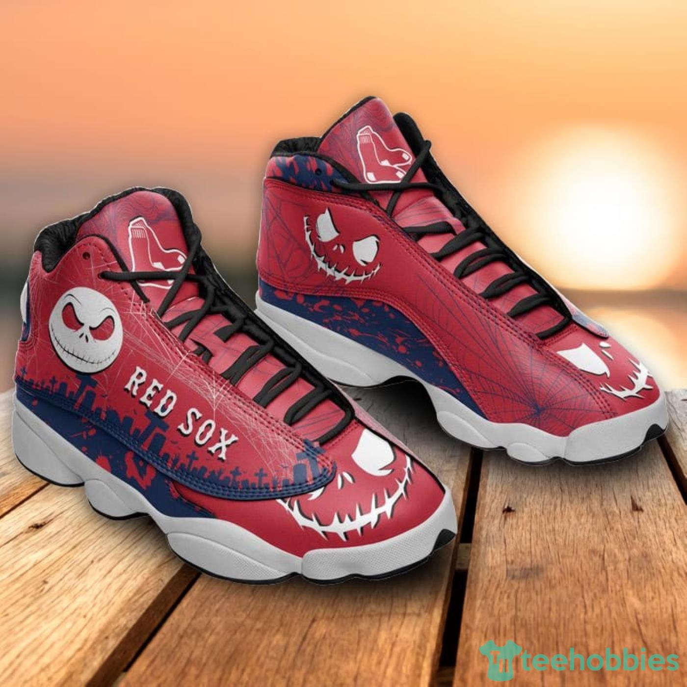 Boston Red Sox Jack Skellington Halloween Air Jordan 13 Shoes For Fans