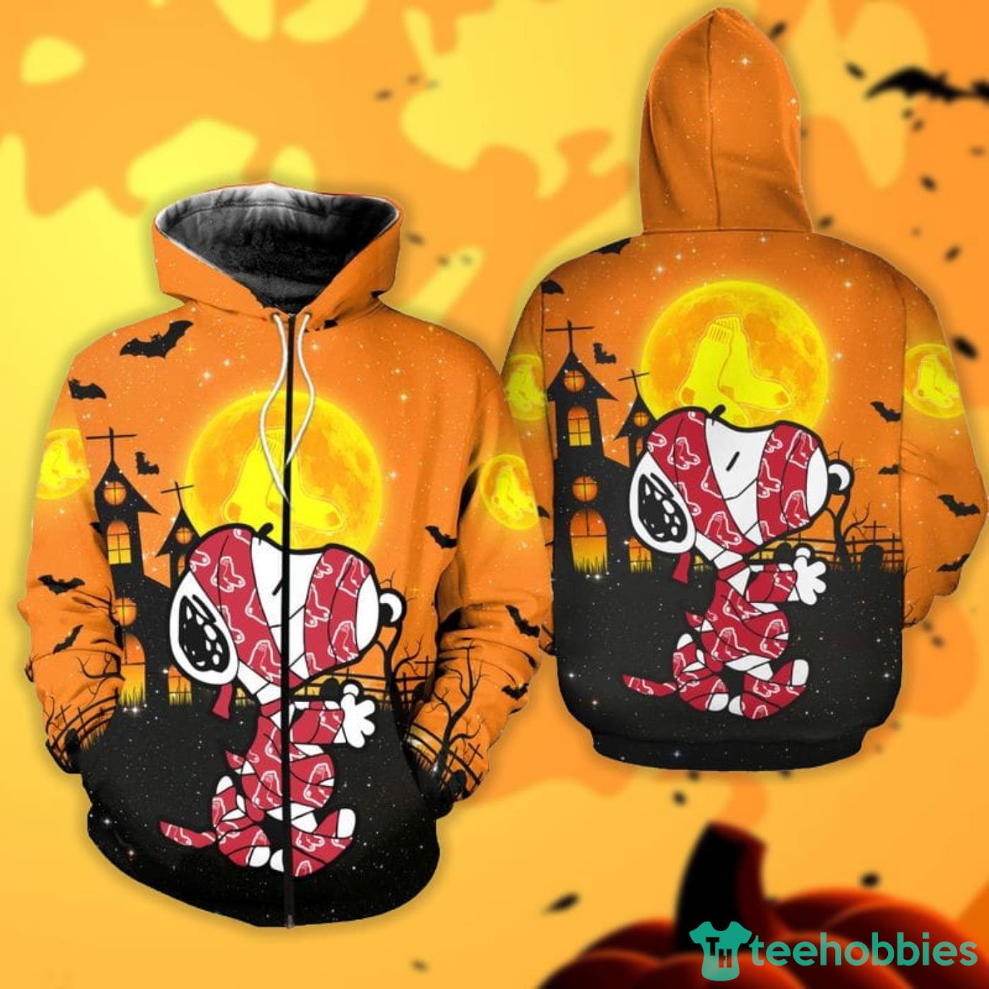 Boston Red Sox Mummy Snoopy Halloween All Over Printed 3D Shirt image Boston Red Sox Mummy Snoopy Halloween All Over Printed 3D Shirt Product Photo 2