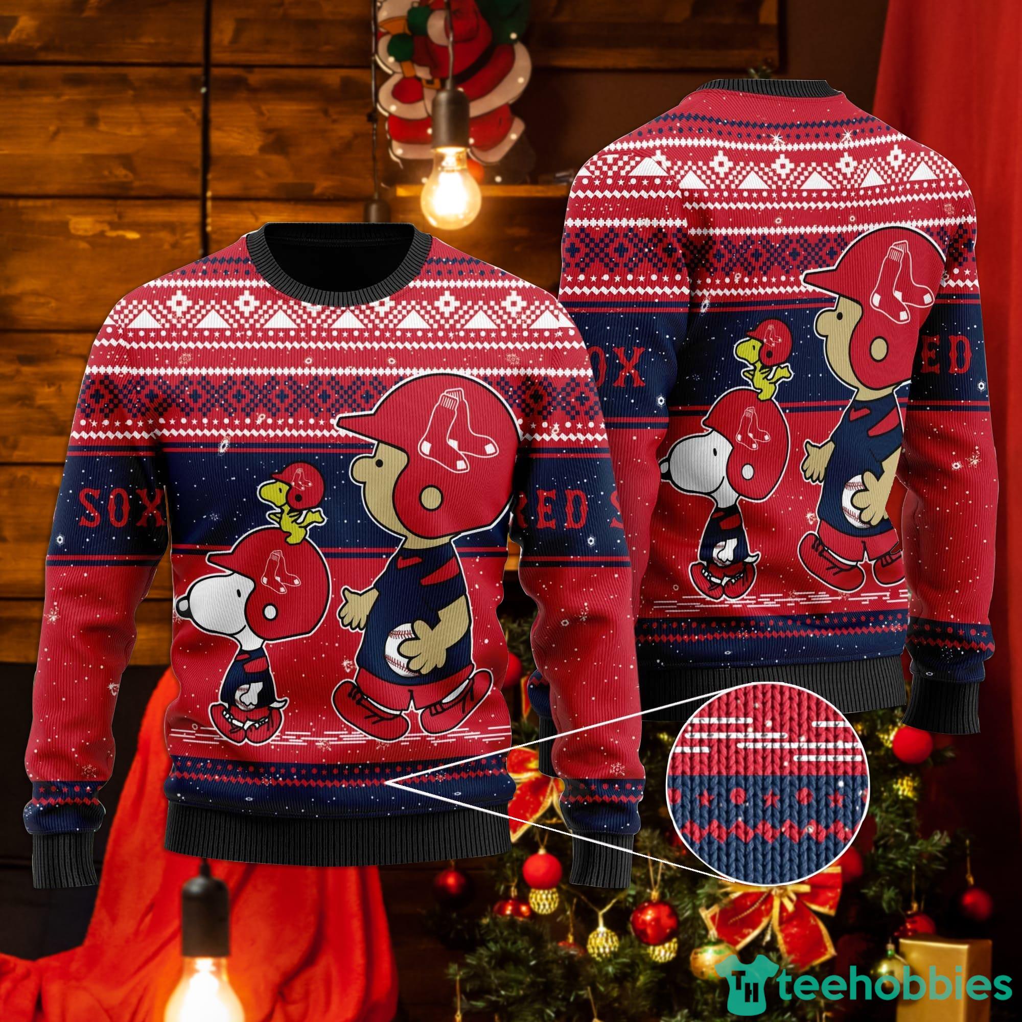 Boston Red Sox Tree Ugly Christmas Fleece Sweater - Shibtee Clothing