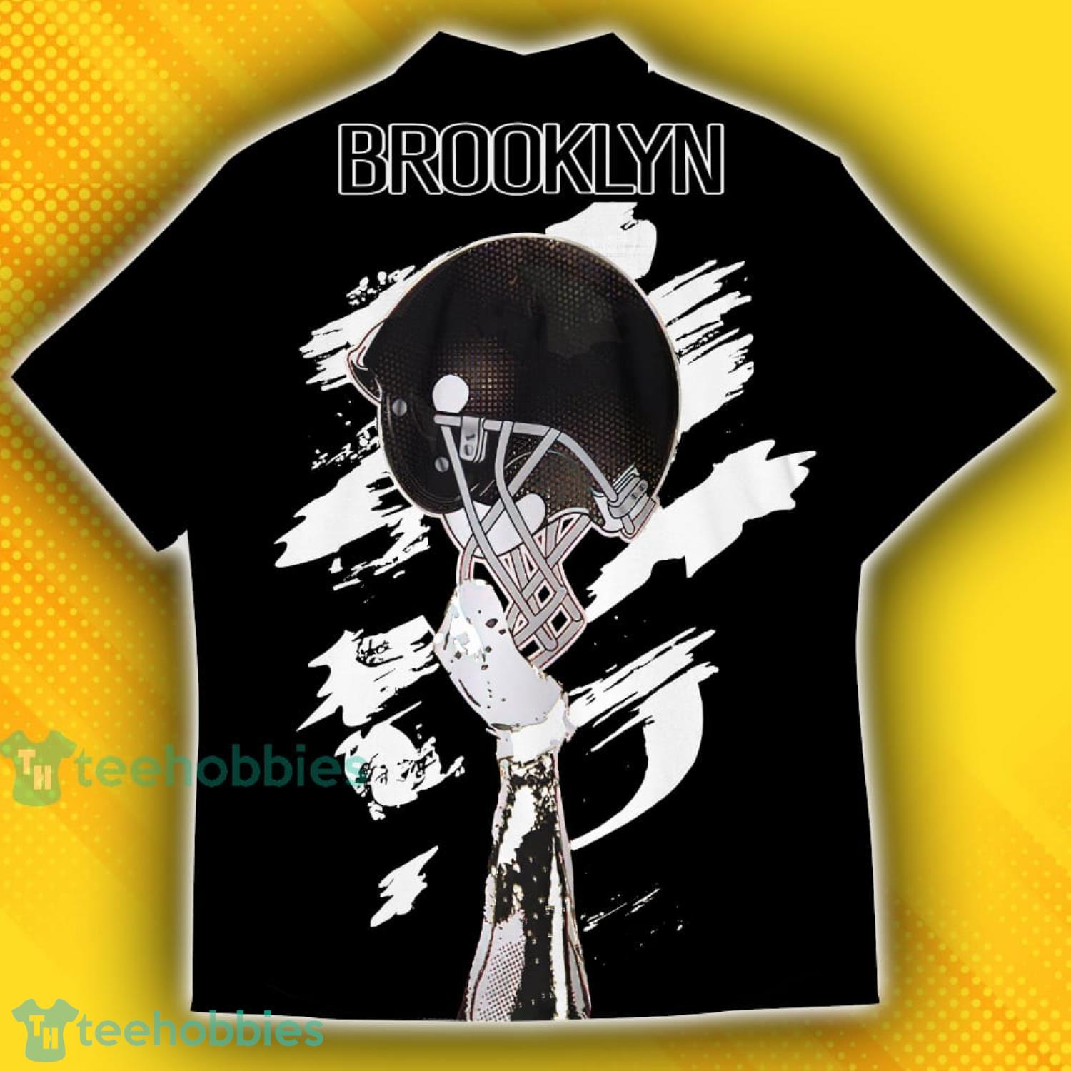 Brooklyn Nets Sports American Hawaiian Football Helmet Hawaiian Shirt Product Photo 3 Brooklyn Nets Sports American Hawaiian Football Helmet Hawaiian Shirt Product Photo 3