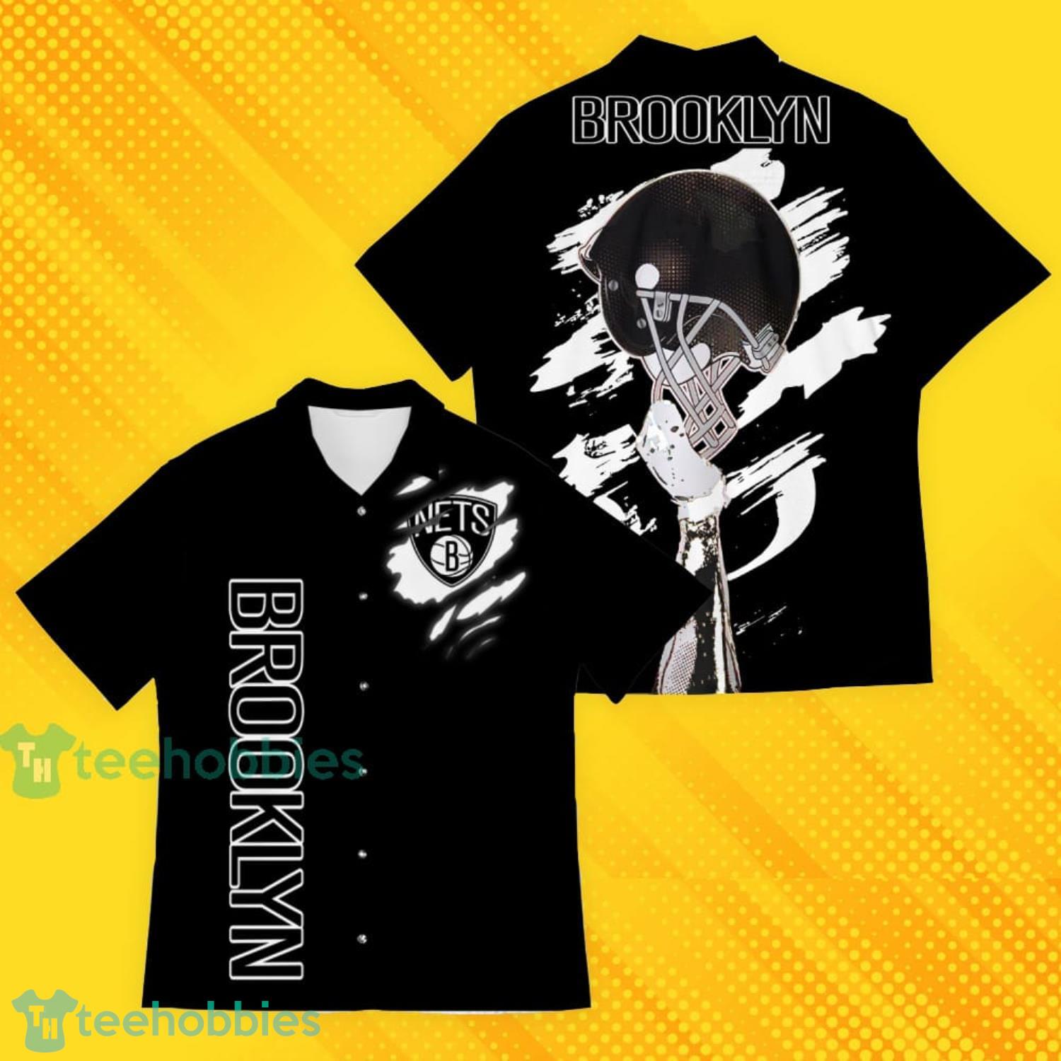 Brooklyn Nets Sports American Hawaiian Football Helmet Hawaiian Shirt Product Photo 1 Brooklyn Nets Sports American Hawaiian Football Helmet Hawaiian Shirt Product Photo 1