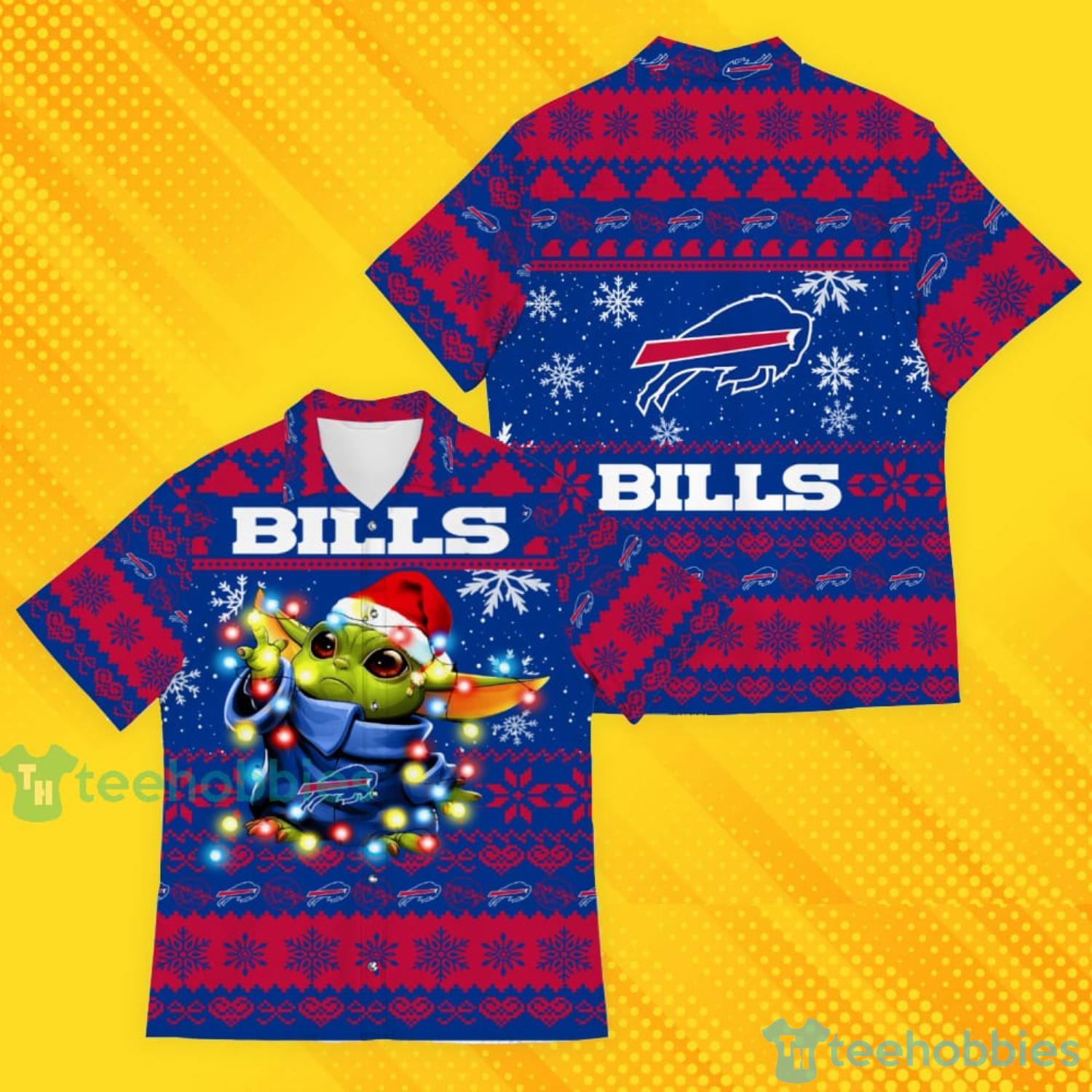 Buffalo Bills Baby Yoda Star Wars American Ugly Christmas Sweater Pattern Hawaiian Shirt Product Photo 1