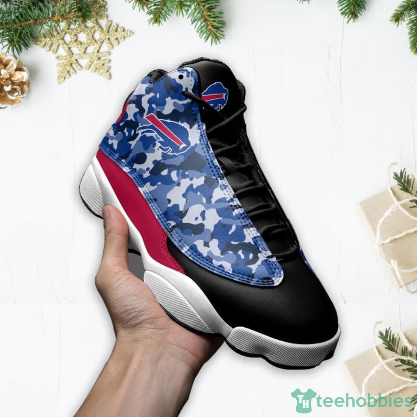 Buffalo Bills Camo Pattern Air Jordan 13 Shoes For Fans