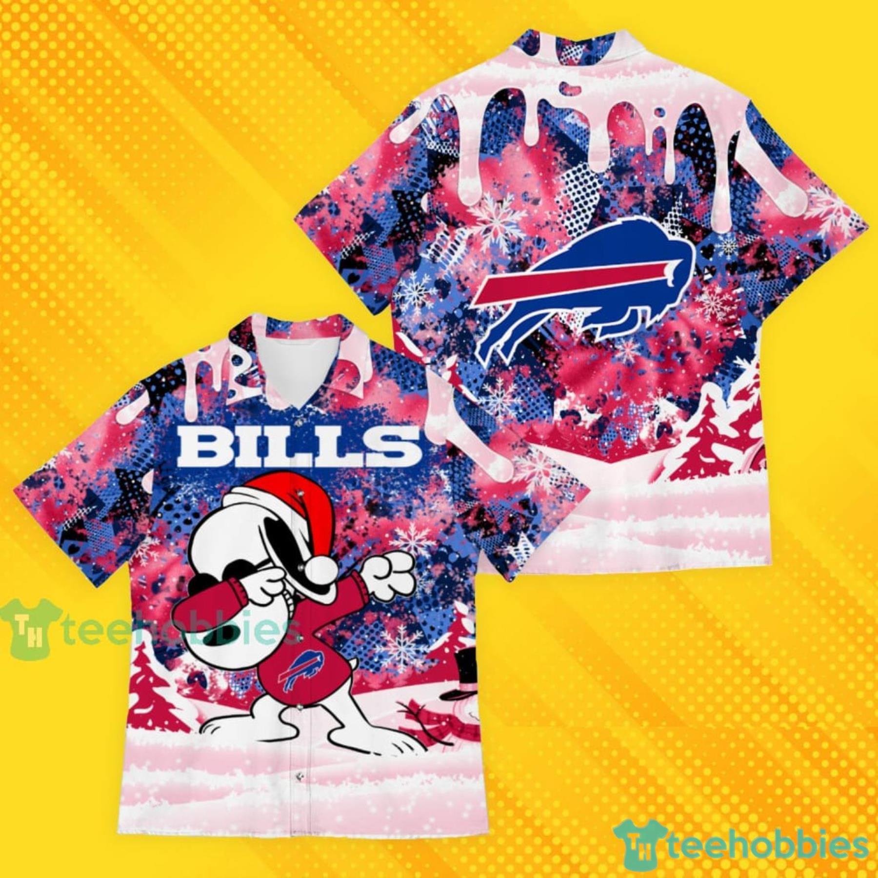 Buffalo Bills Snoopy Dabbing The Peanuts American Christmas Dripping Matching Pattern Hawaiian Shirt Product Photo 1