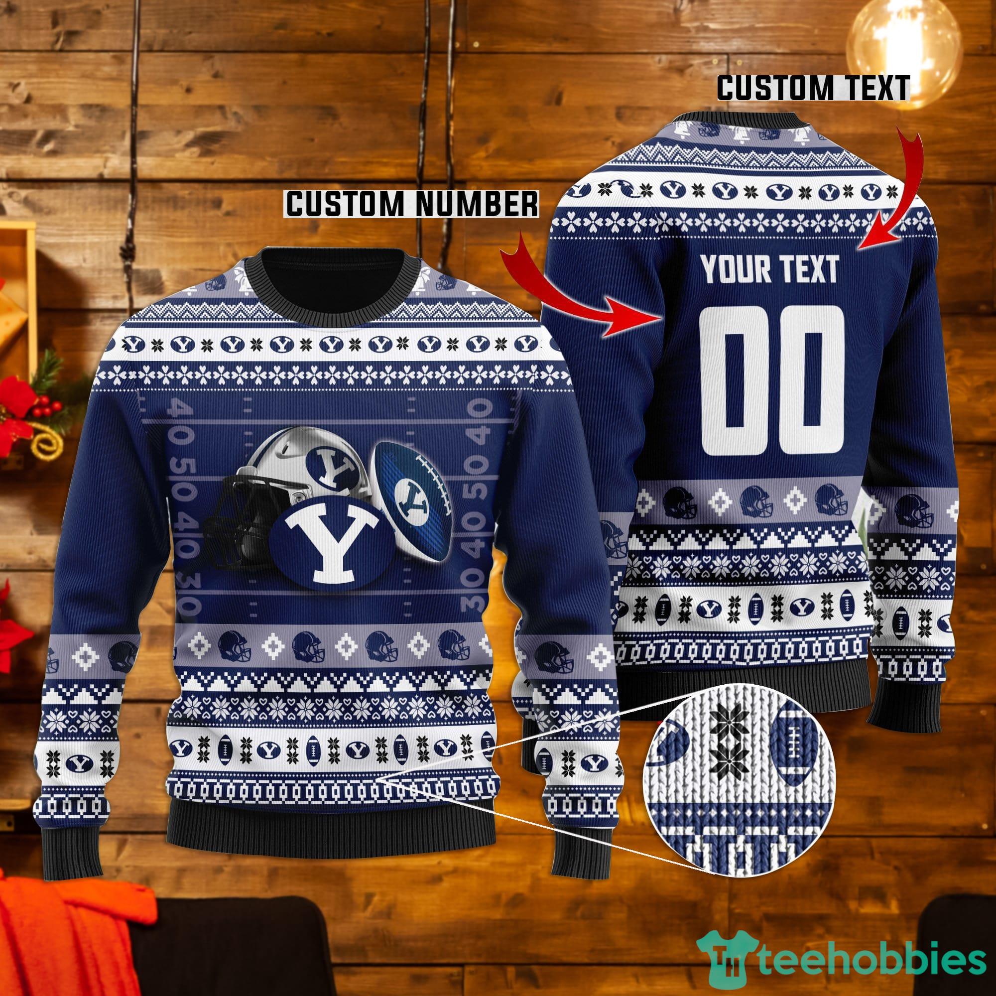 BYU Cougars Custom Name & Number Ugly Christmas Sweater Product Photo 1