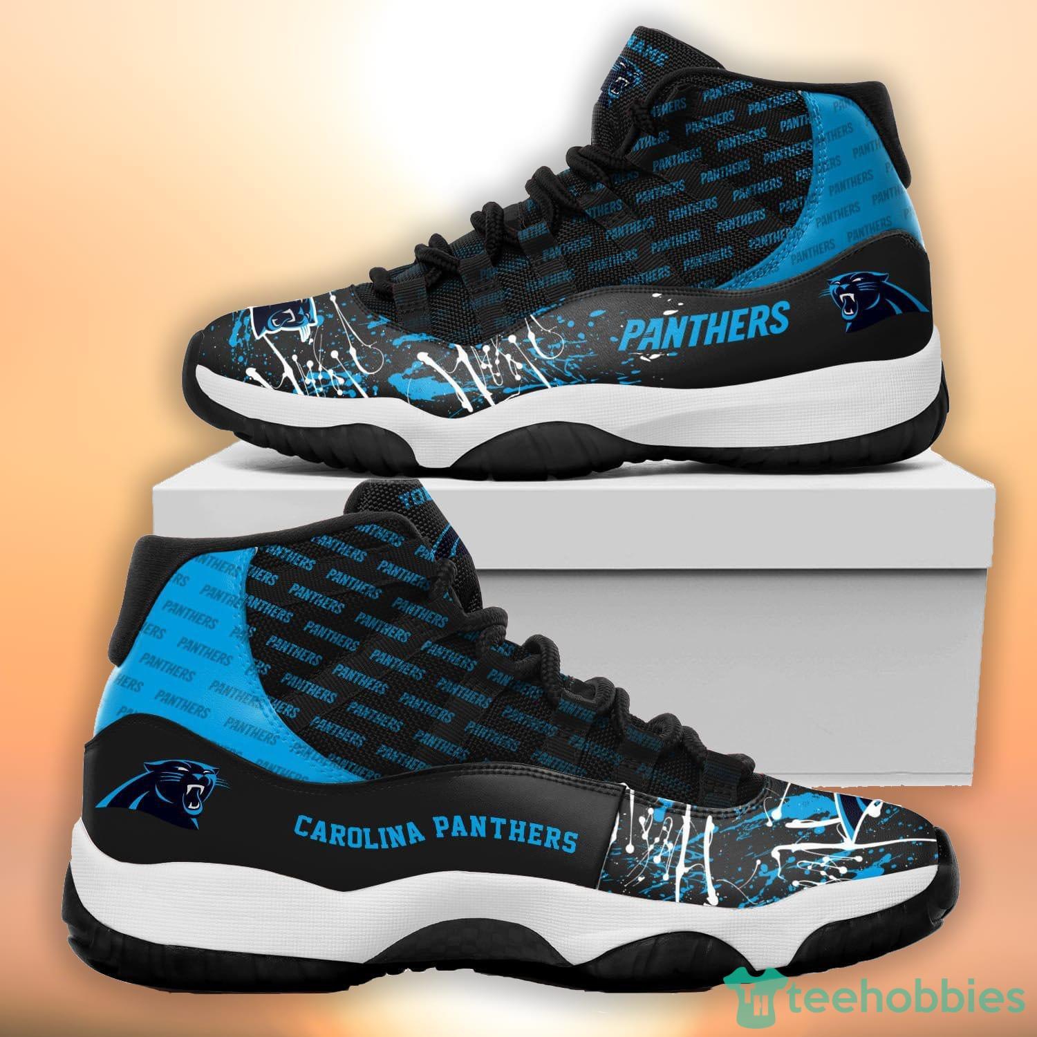 Carolina Panthers NFL 5 Custom Name Air Jordan 11 Sneakers For Men