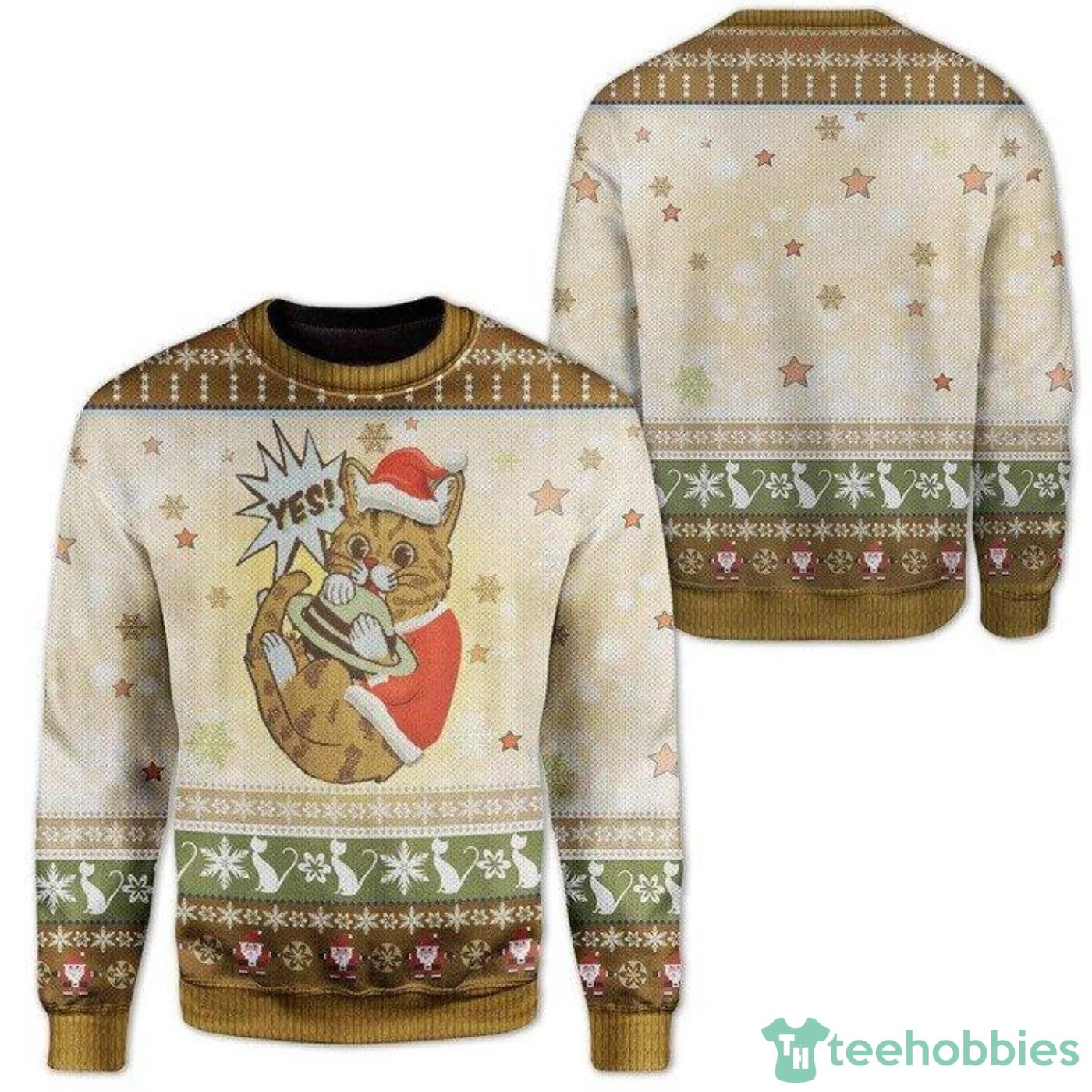 Cat Christmas Gift Ugly Christmas Sweater Product Photo 1