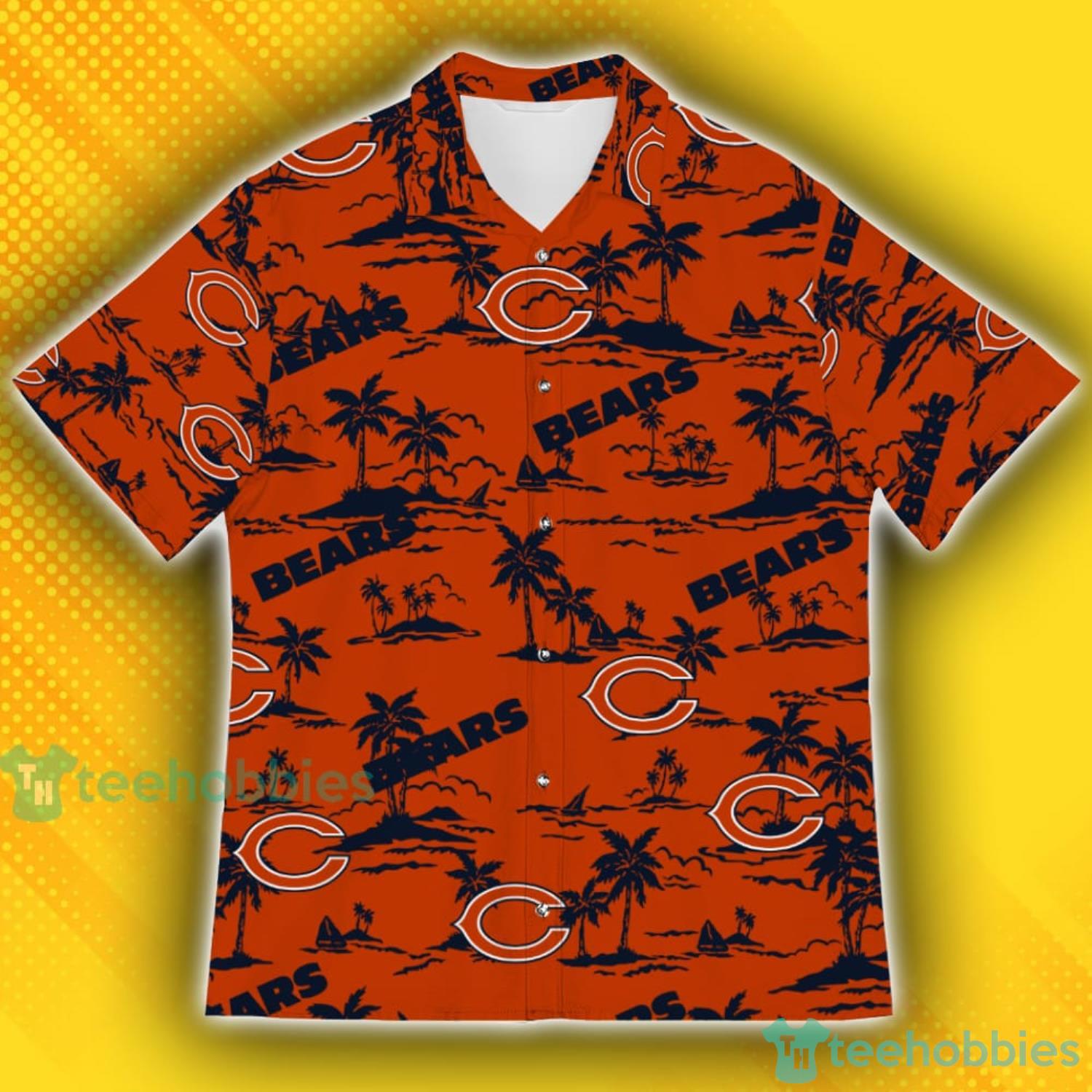 Chicago Bears Island Pattern Tree Hawaiian Shirt For Fans image Chicago Bears Island Pattern Tree Hawaiian Shirt For Fans Product Photo 2
