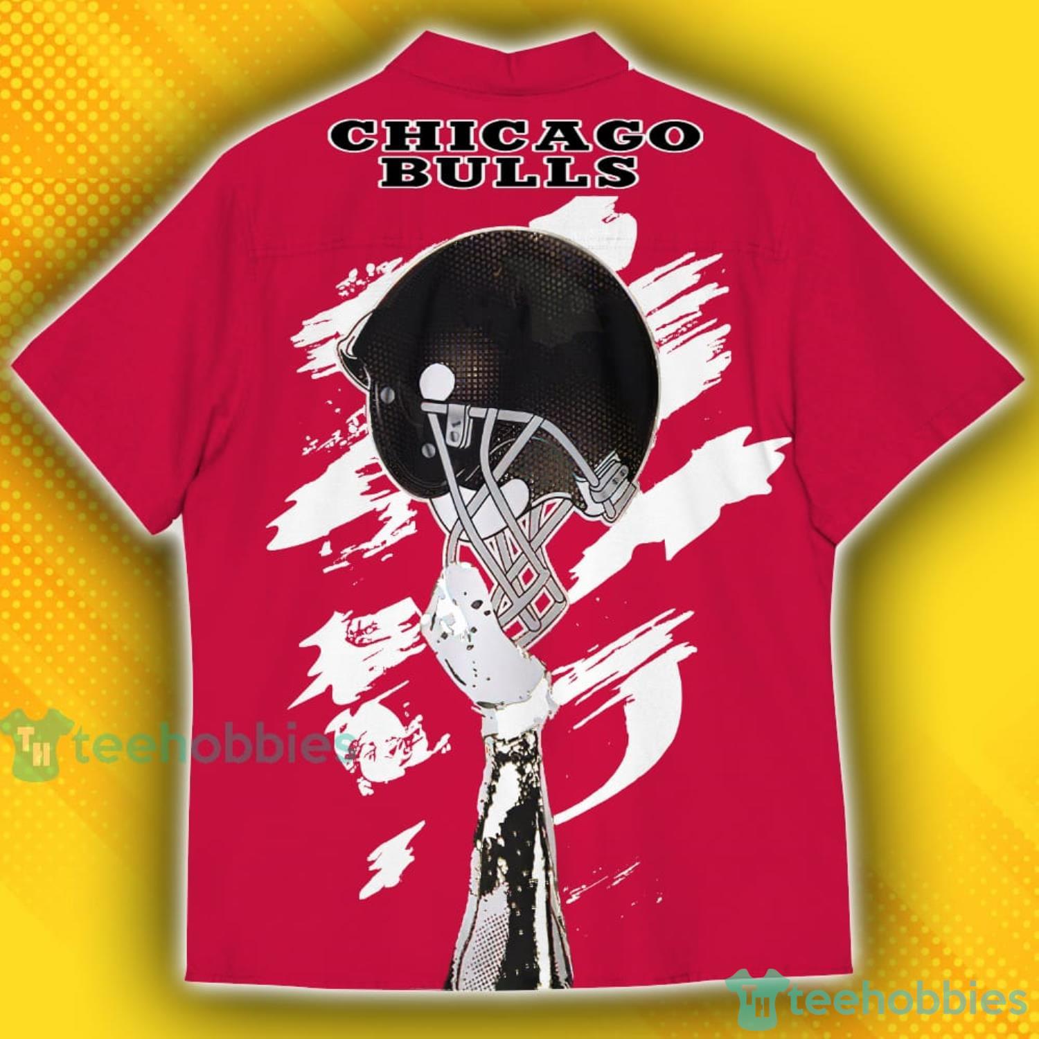 Chicago Bulls Sports American Hawaiian Football Helmet Hawaiian Shirt  Custome Name & Number