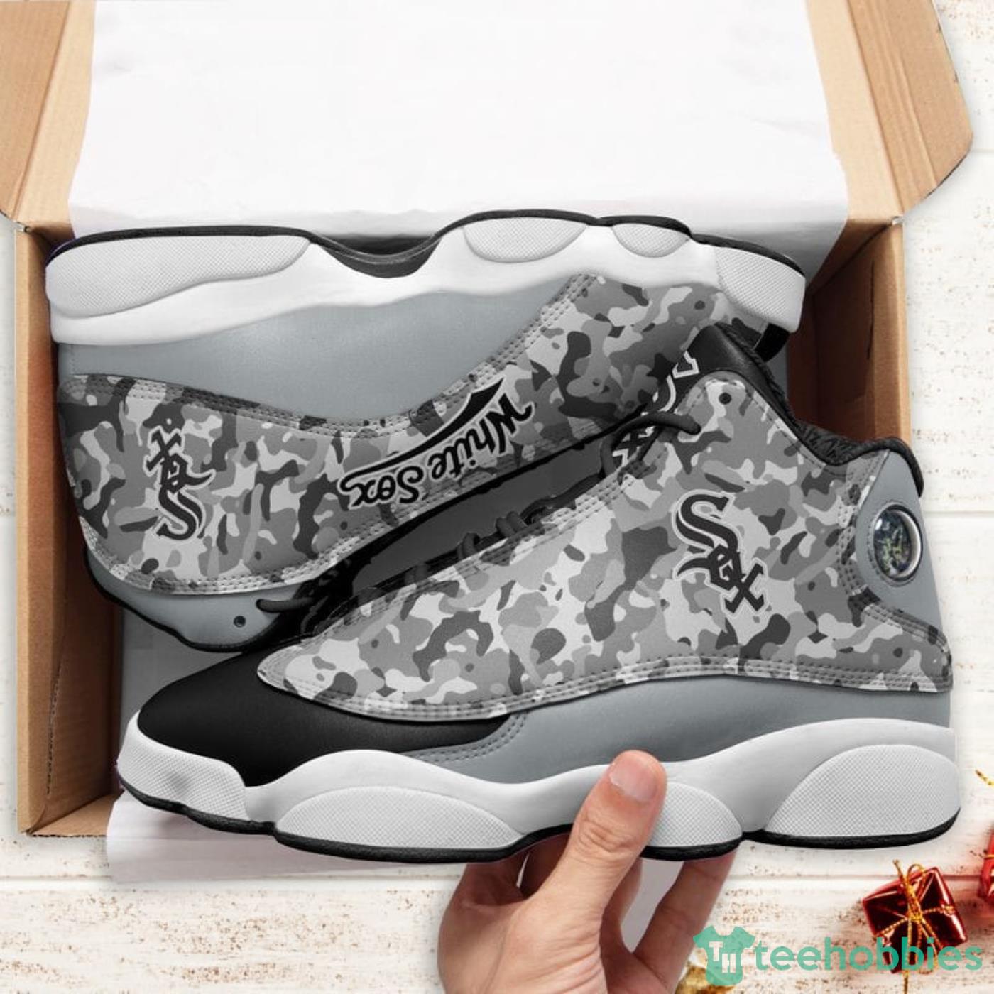 Chicago White Sox Camo Pattern Air Jordan 13 Shoes For Fans