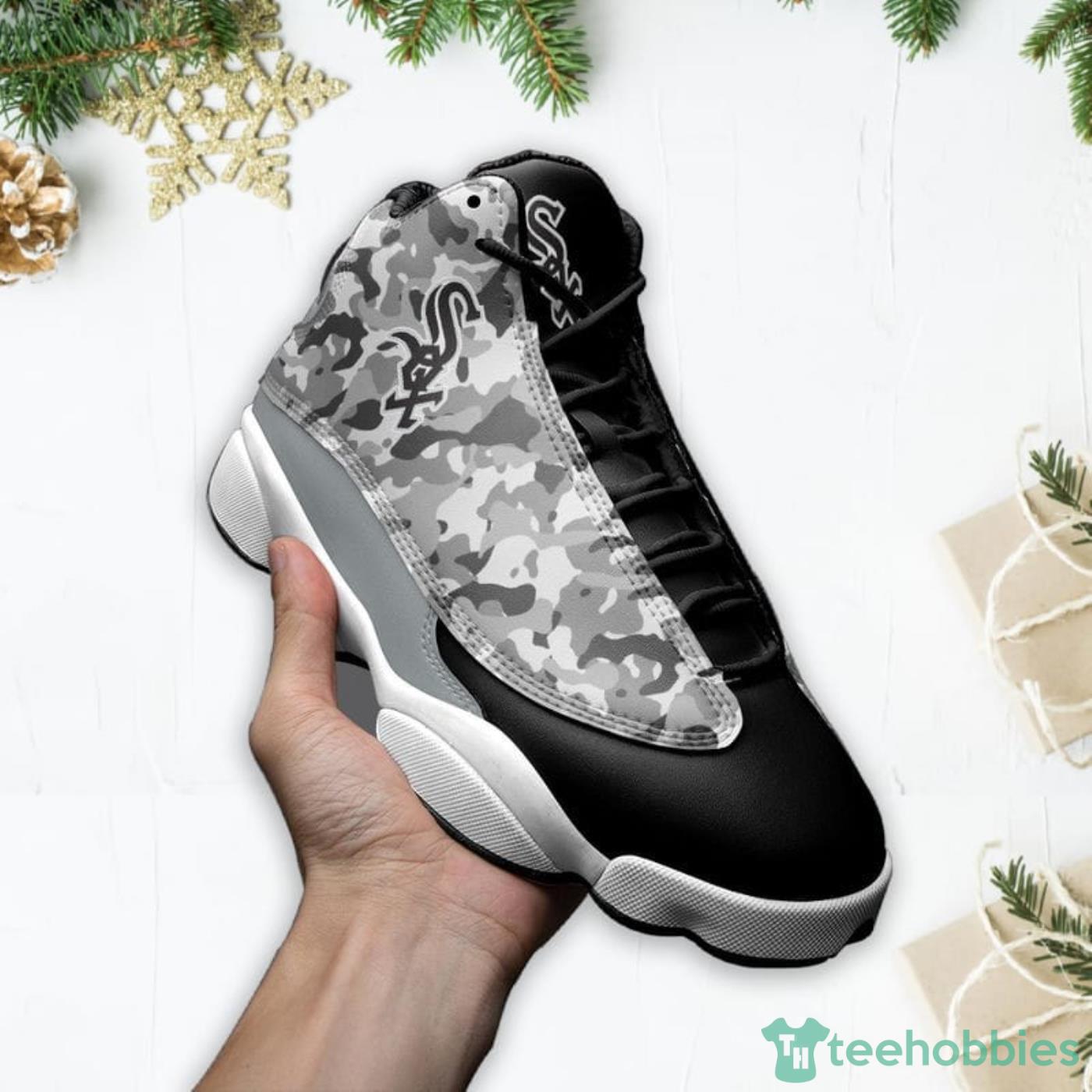 Chicago White Sox Camo Pattern Air Jordan 13 Shoes For Fans