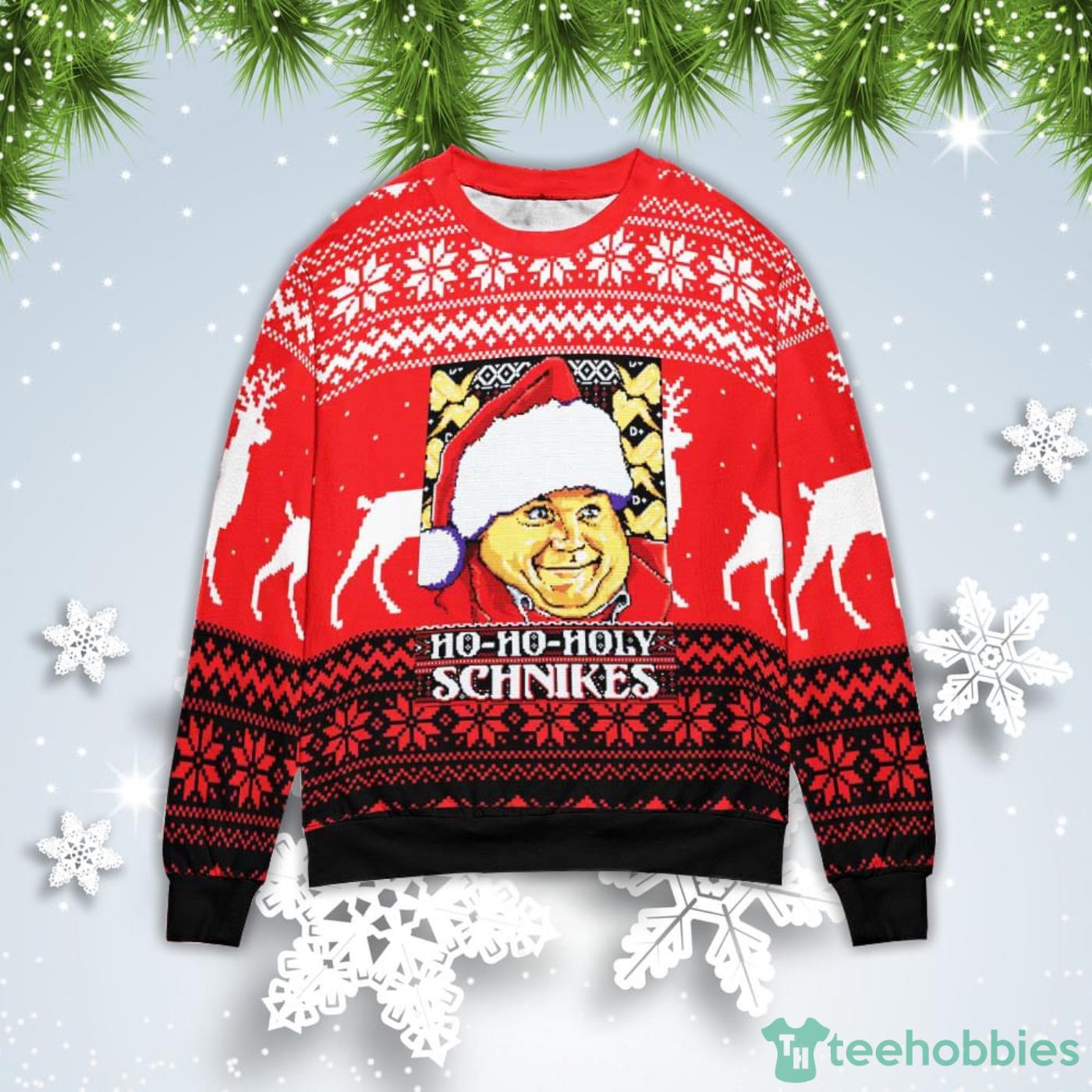 Chris Farley Ho Ho Holy Schnikes Christmas Gift Ugly Christmas Sweater Product Photo 1