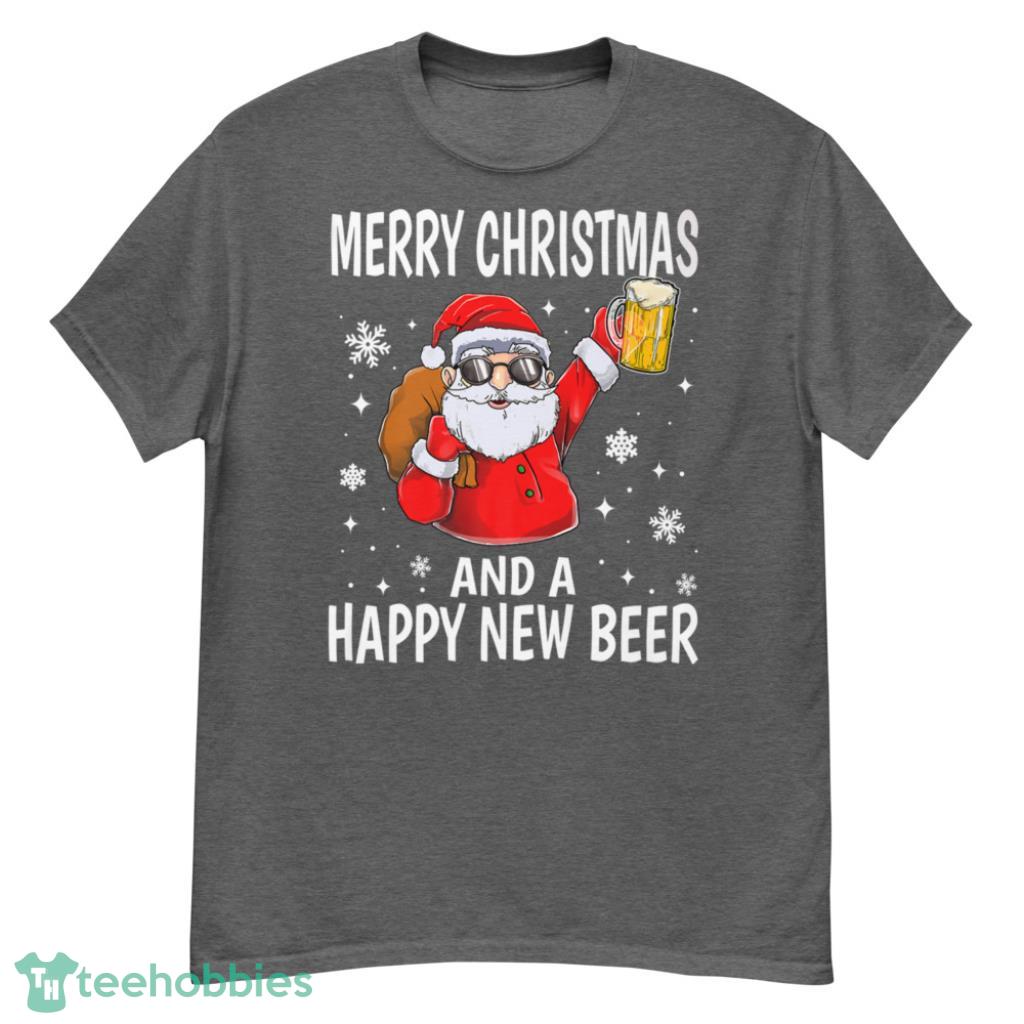 Christmas And A Happy New Beer Drinking Fun Christmas Shirt Product Photo 1