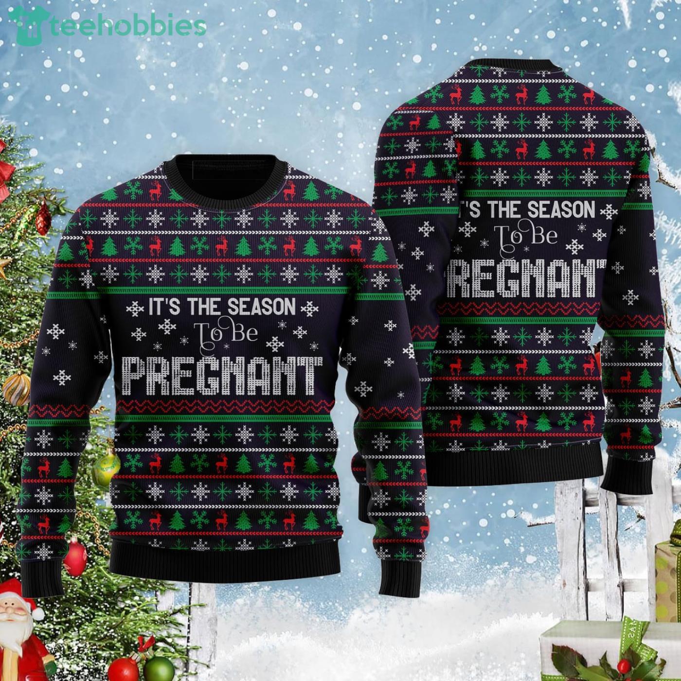 Pregnancy ugly shop christmas sweater