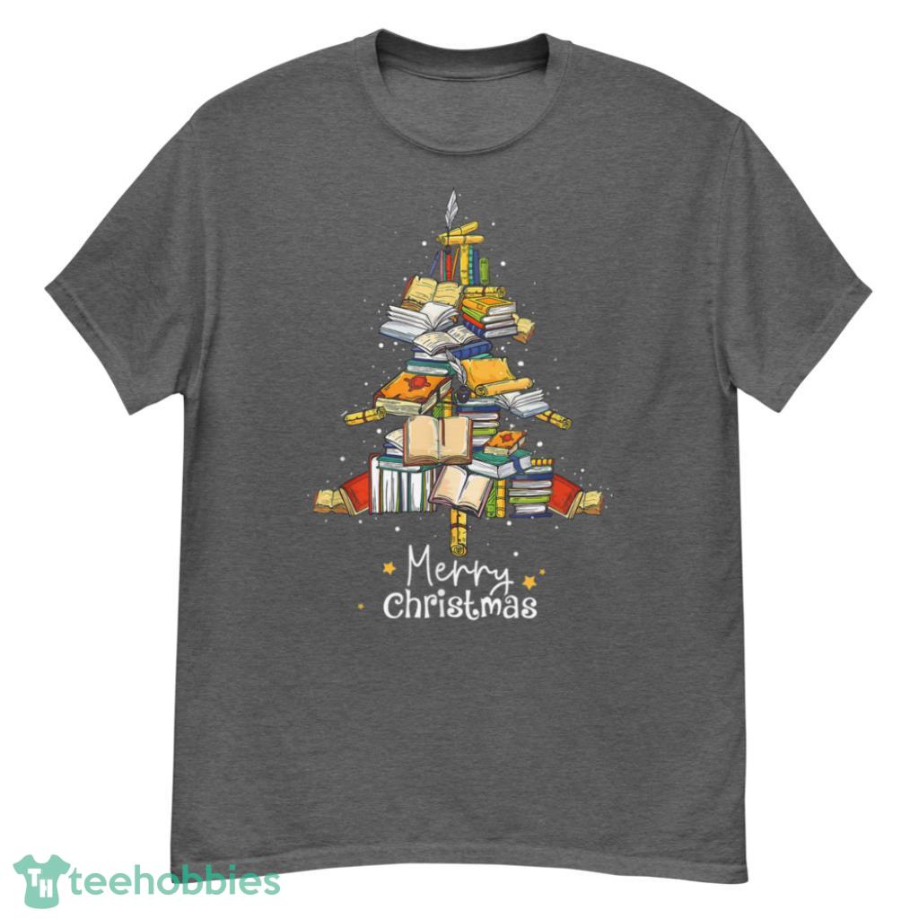 Christmas Library Tree Cute Book Lover Librarian Gifts Christmas Shirt Product Photo 1
