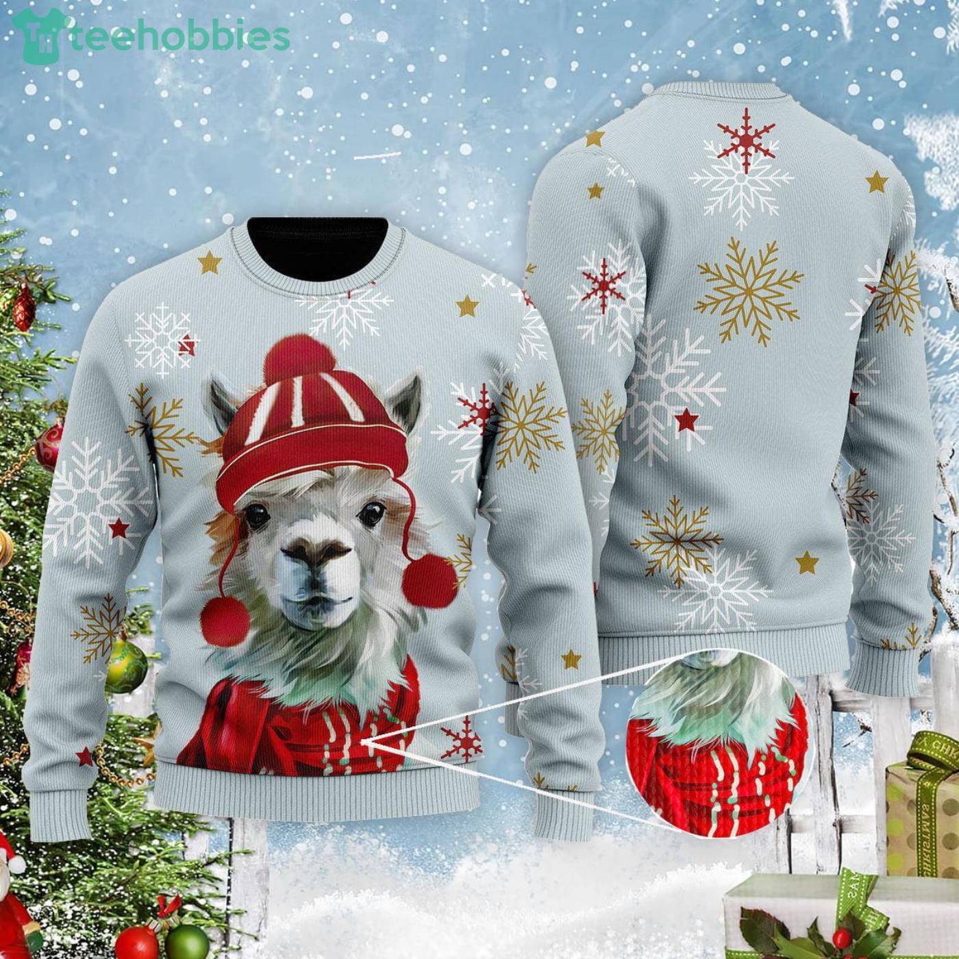 Christmas Llama Christmas Gift Ugly Christmas Sweater Product Photo 1