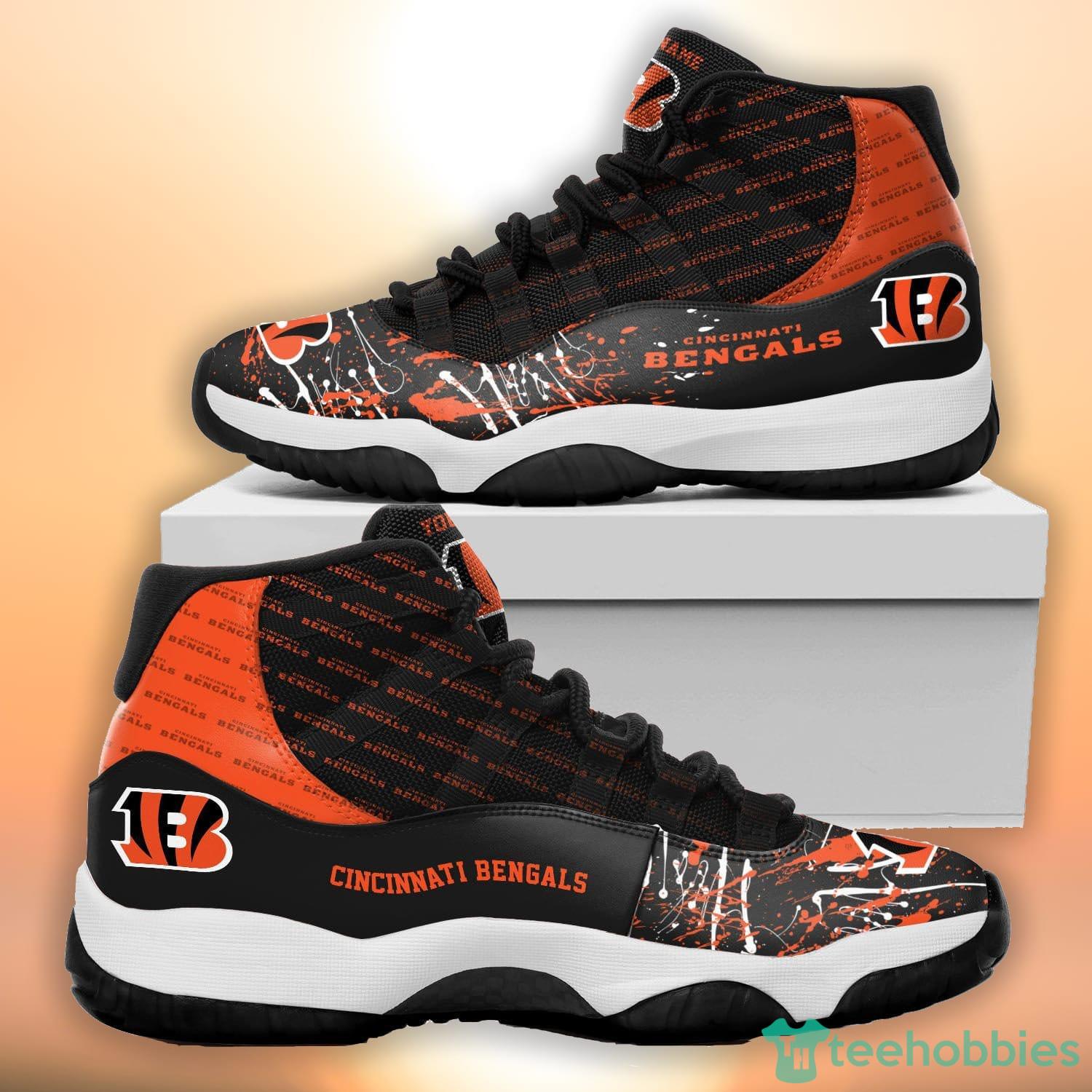 Cincinnati Bengals Custom Name Air Jordan 11 Sneakers Shoes Product Photo 1