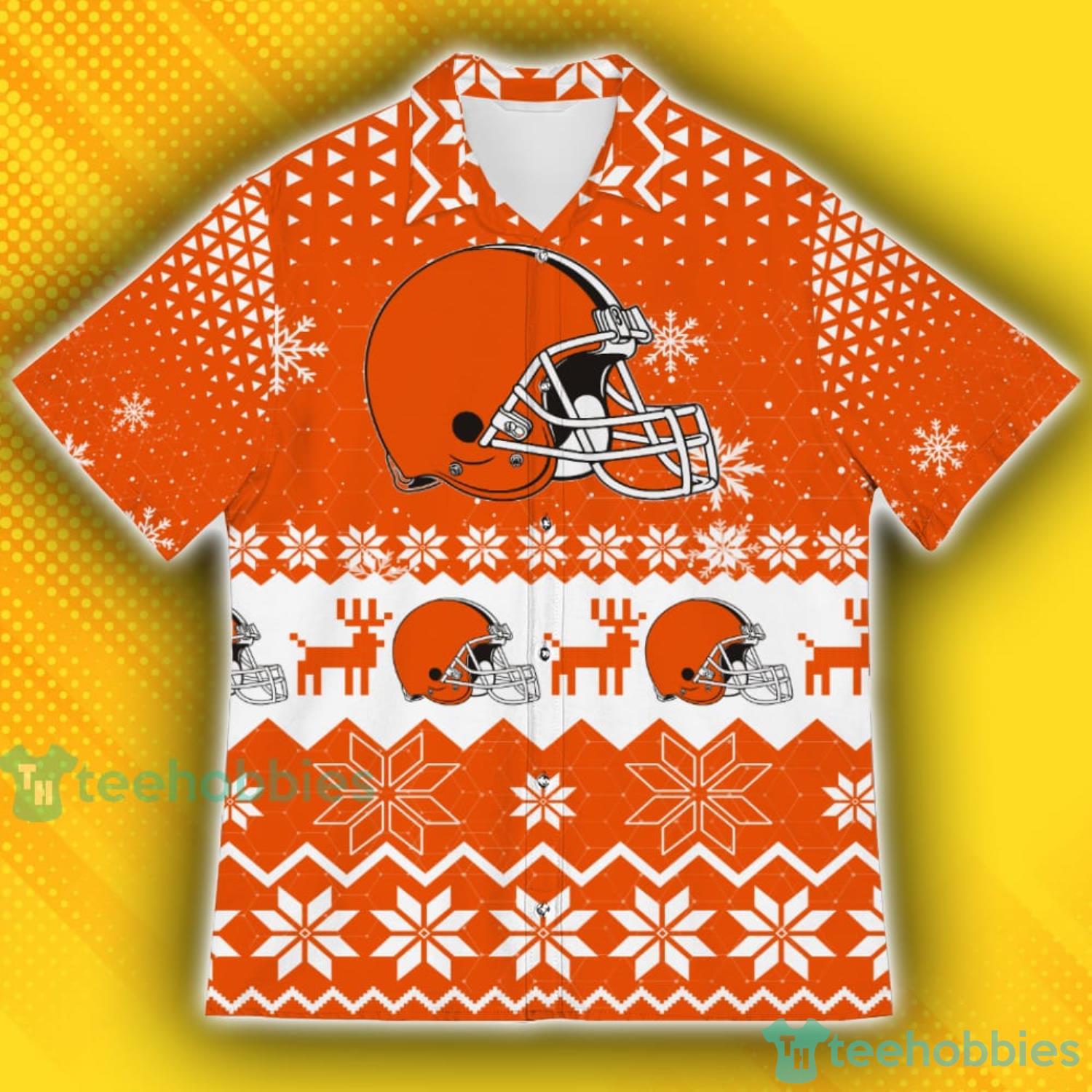 Cleveland Browns American Ugly Christmas Sweater Pattern Hawaiian Shirt image Cleveland Browns American Ugly Christmas Sweater Pattern Hawaiian Shirt Product Photo 2