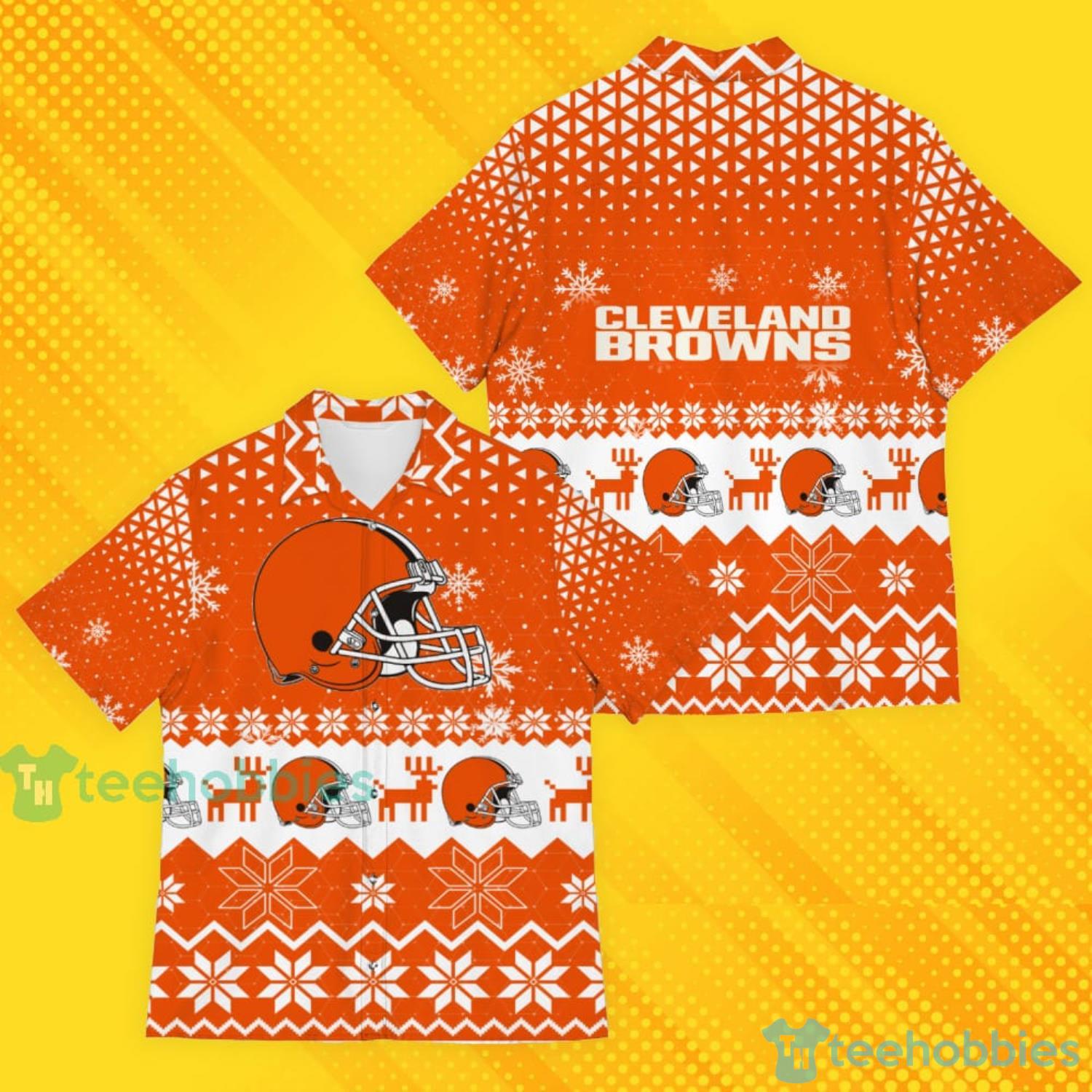 Cleveland Browns American Ugly Christmas Sweater Pattern Hawaiian Shirt Product Photo 1