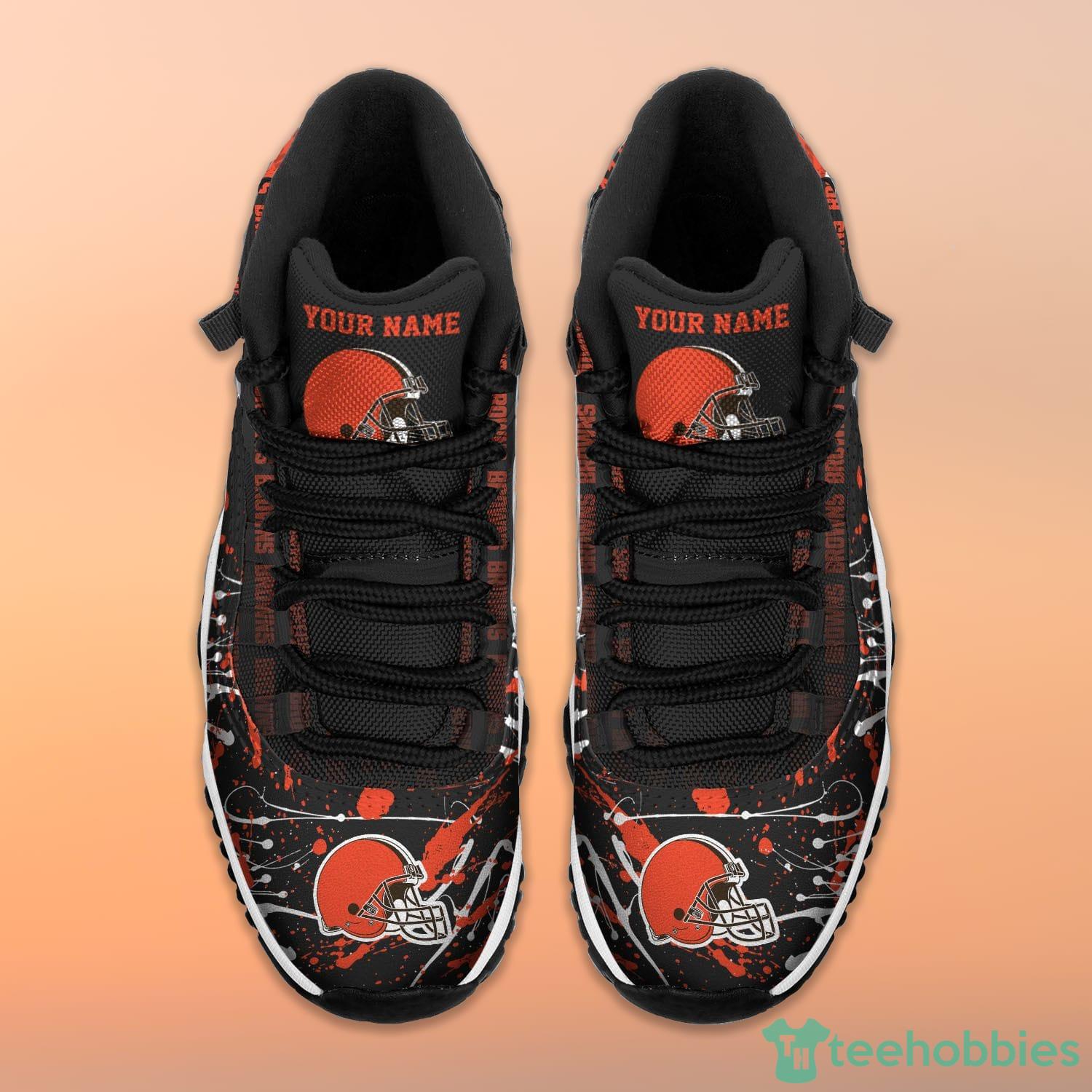 Cleveland Browns Custom Name NFL Air Jordan 11 Shoes For Men And